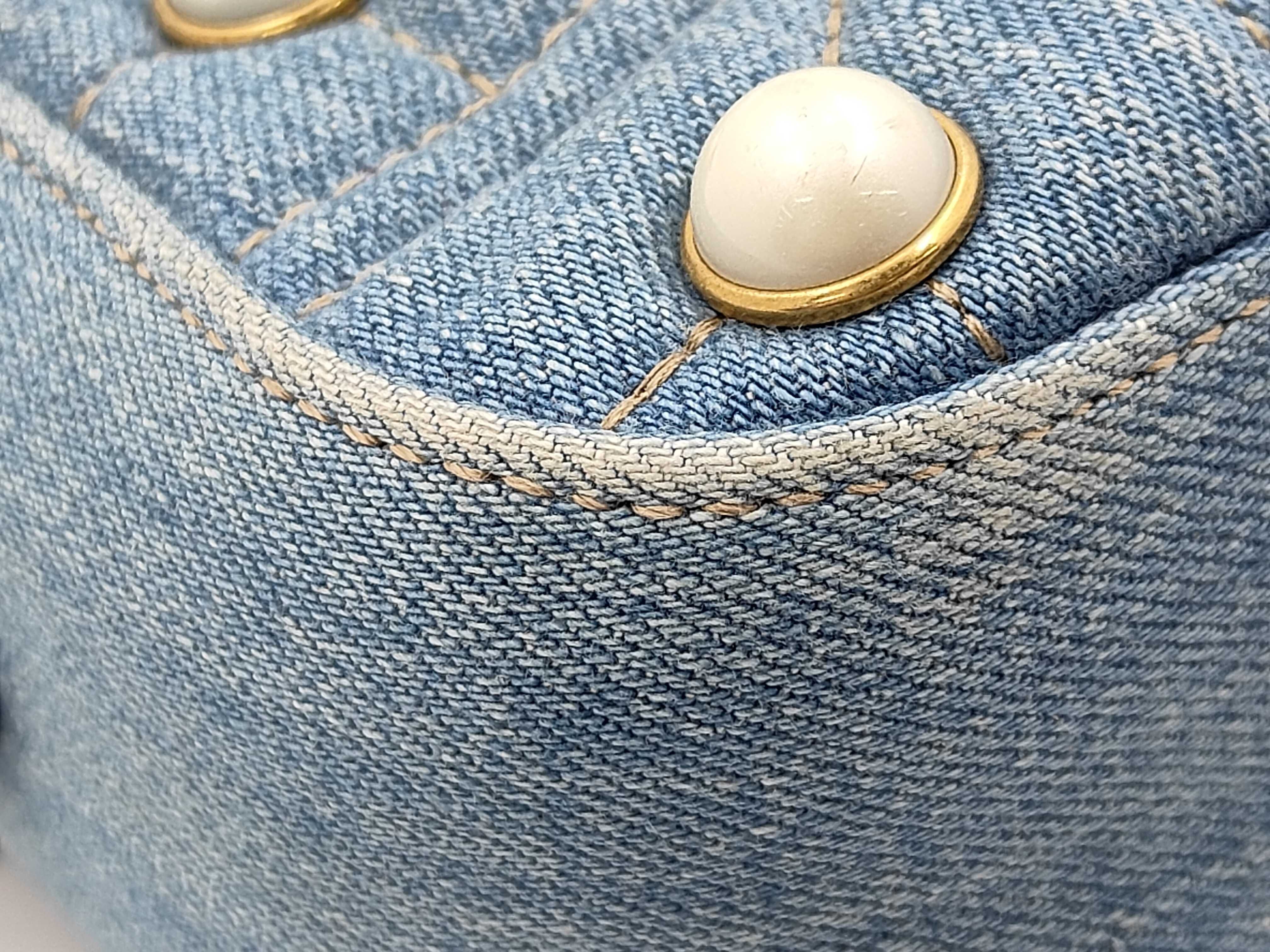 GG Marmont Pearl Shoulder Bag, Denim, 447632 (Bag) — view 7