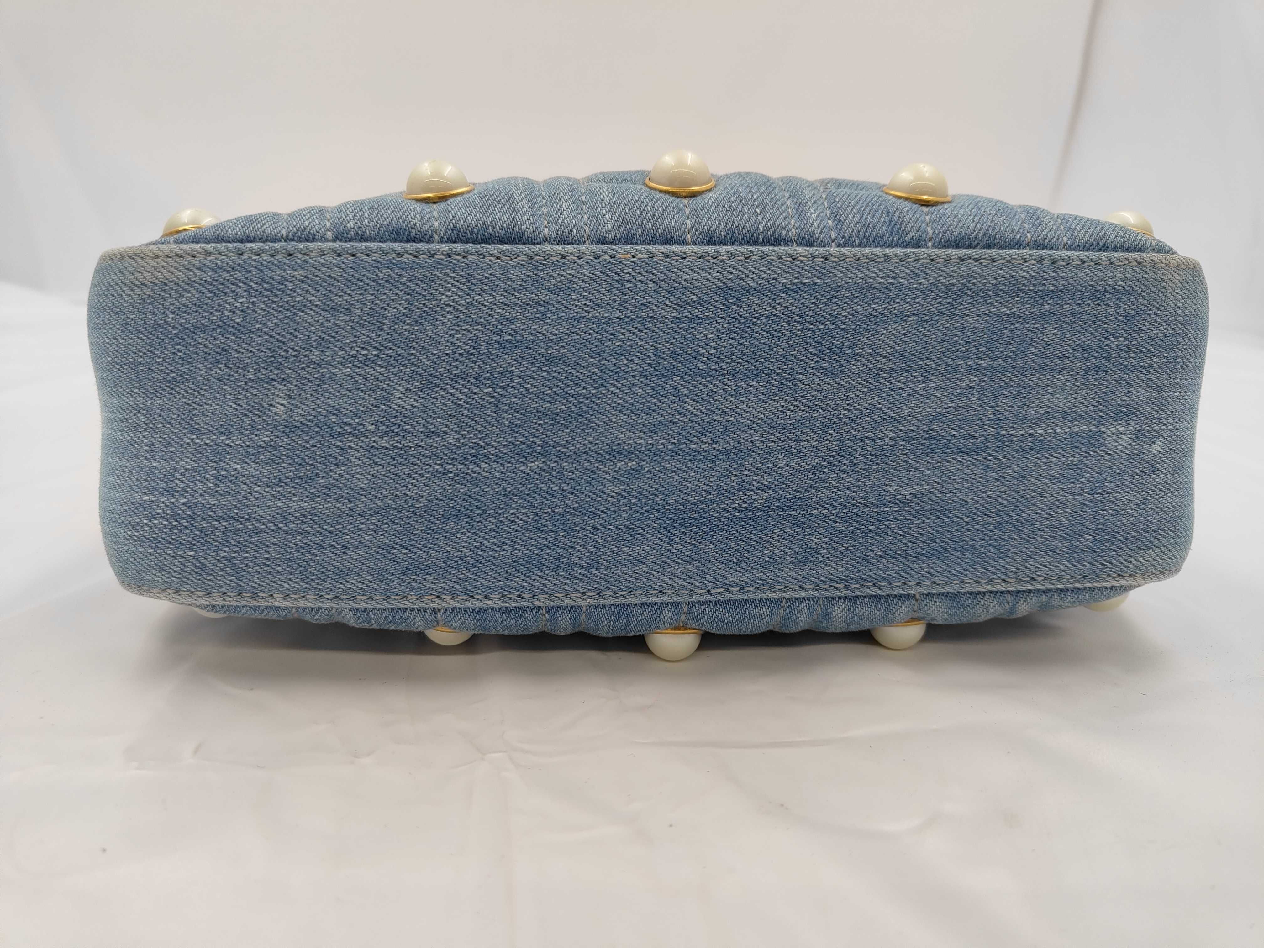 GG Marmont Pearl Shoulder Bag, Denim, 447632 (Bag) — view 8