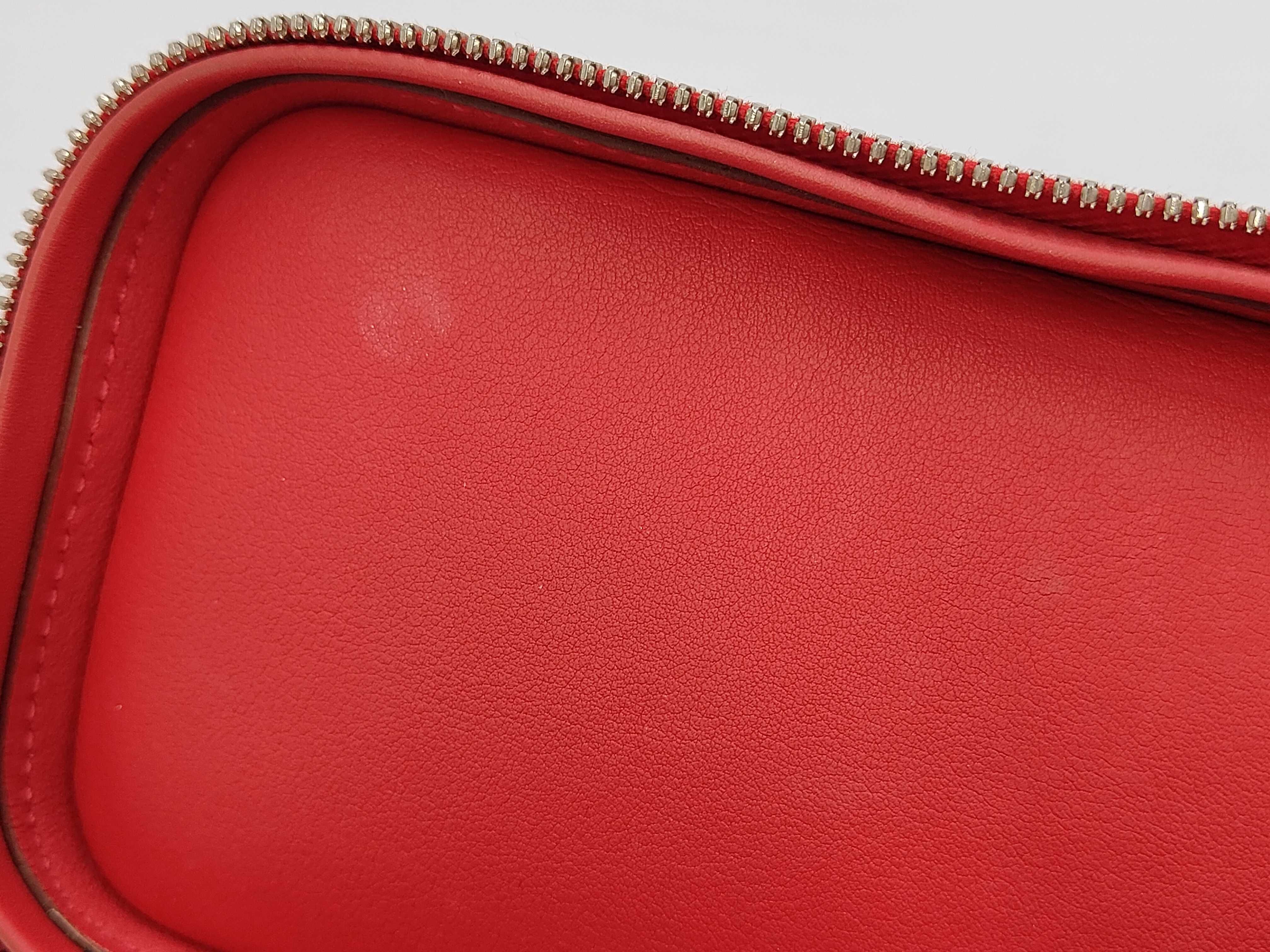 Bolide Secret, Veau Swift leather, Rouge Casaque, silver hardware, T stamp, 2015 model, shoulder bag — view 12