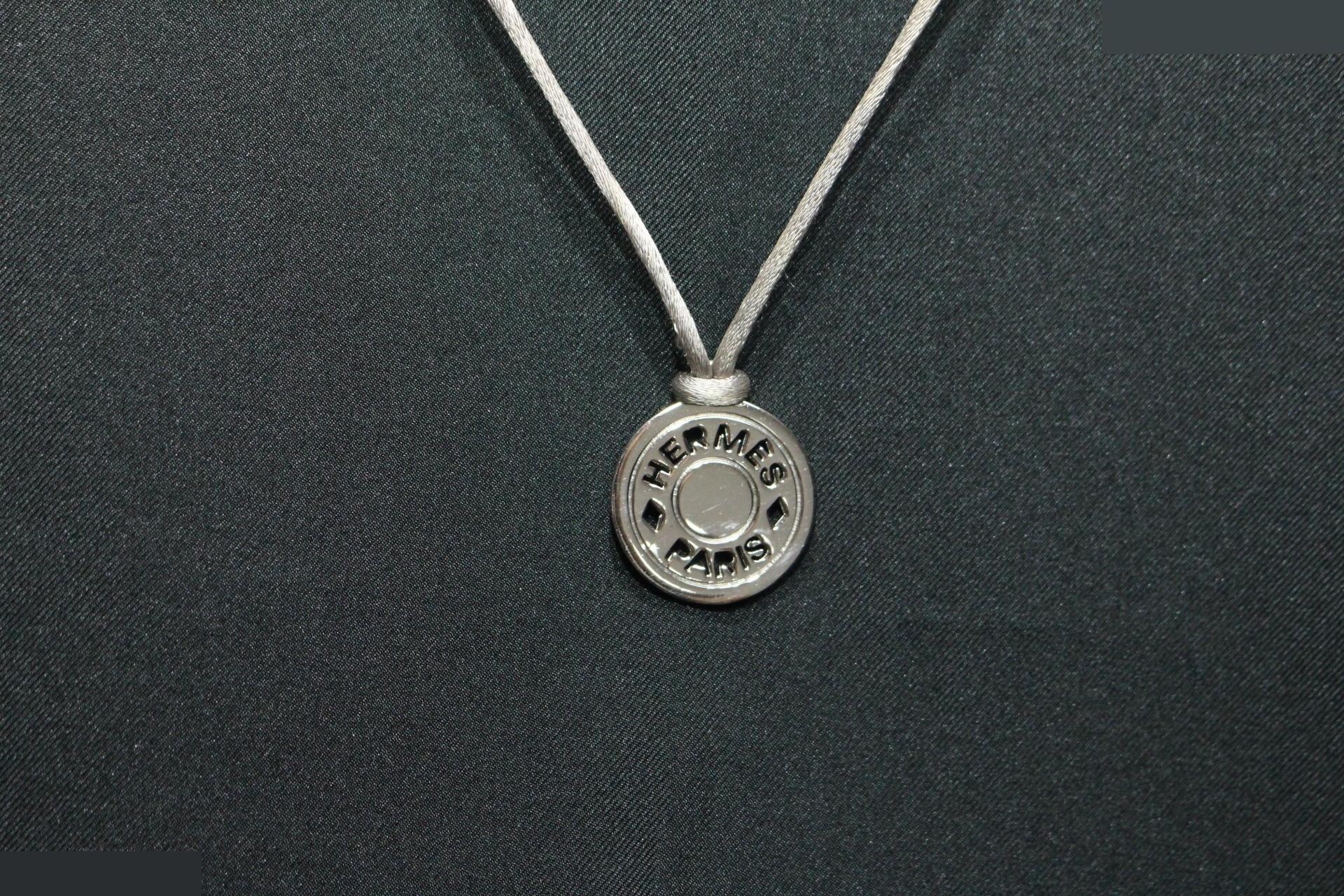 Serie Silk Cord Necklace, Silver, Neck Circumference Approx. 56cm — view 4