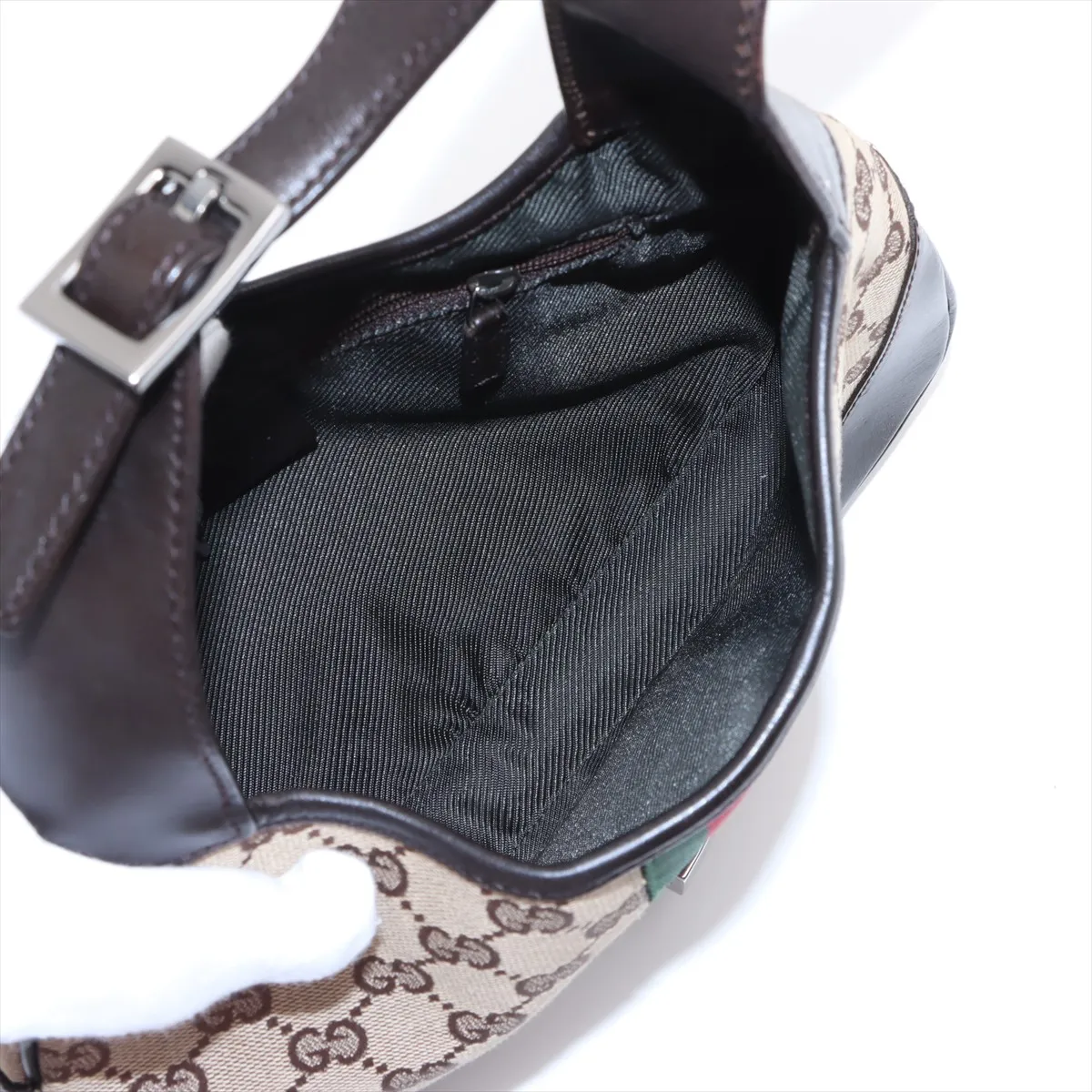 GG Canvas Jackie Canvas x Leather Shoulder Bag Beige x Brown 01147 — view 7