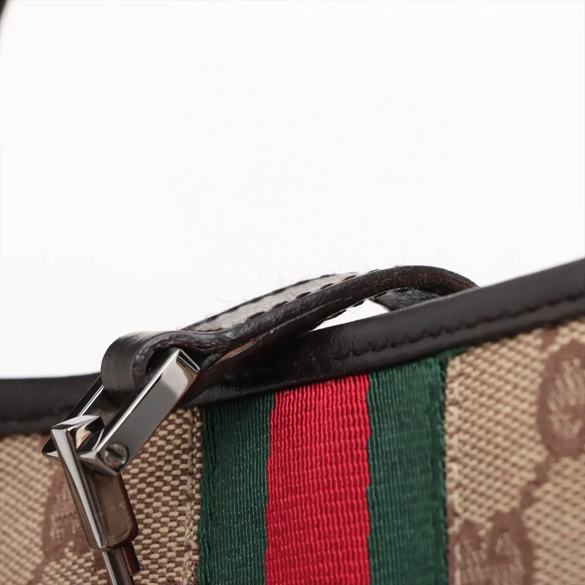 GG Canvas Jackie Canvas x Leather Shoulder Bag Beige x Brown 01147 — view 10