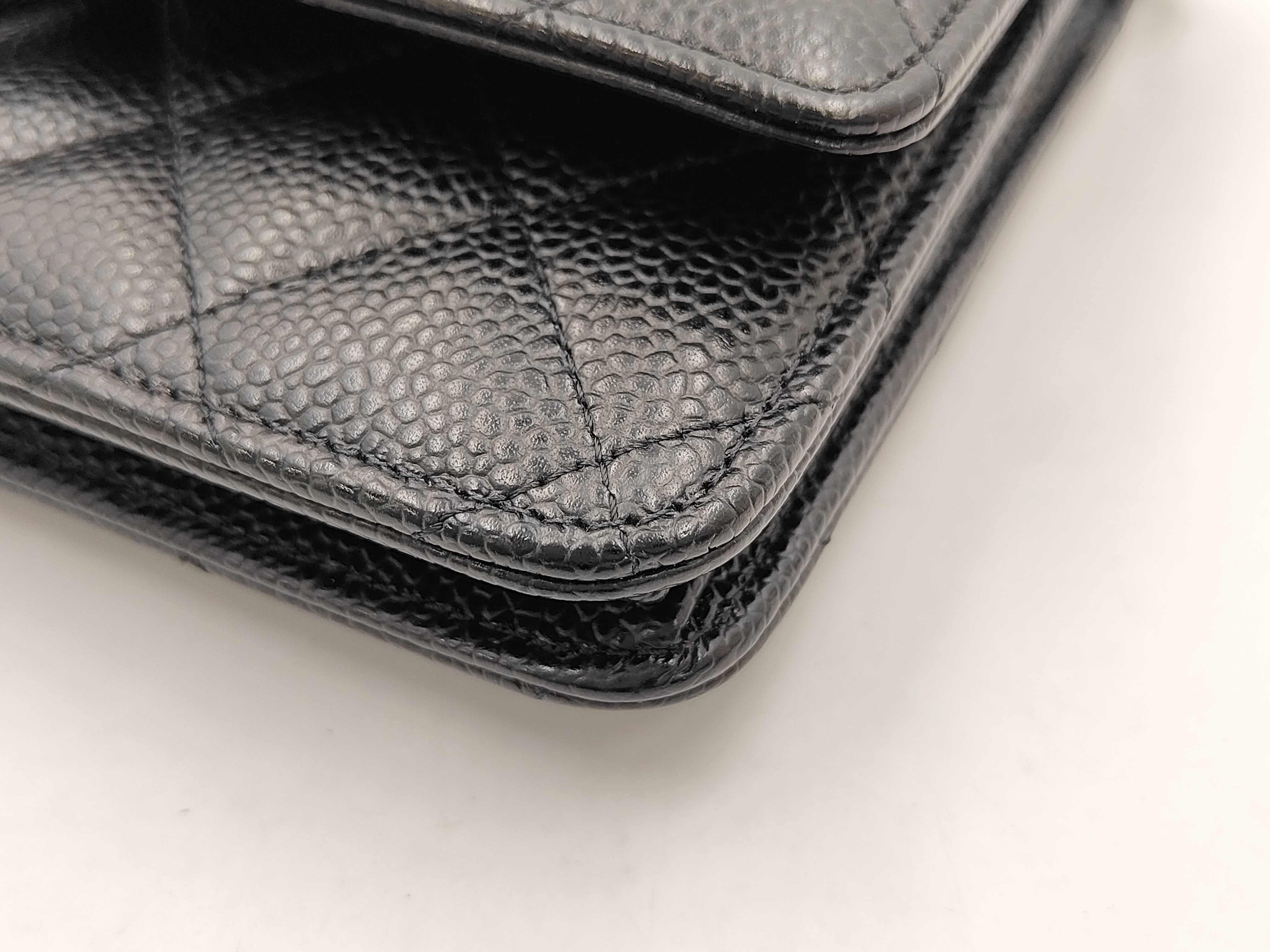 Matelassé Chain Wallet, Caviar Leather, Black, Silver Hardware, Serial Number 25-series, Shoulder Bag — view 7