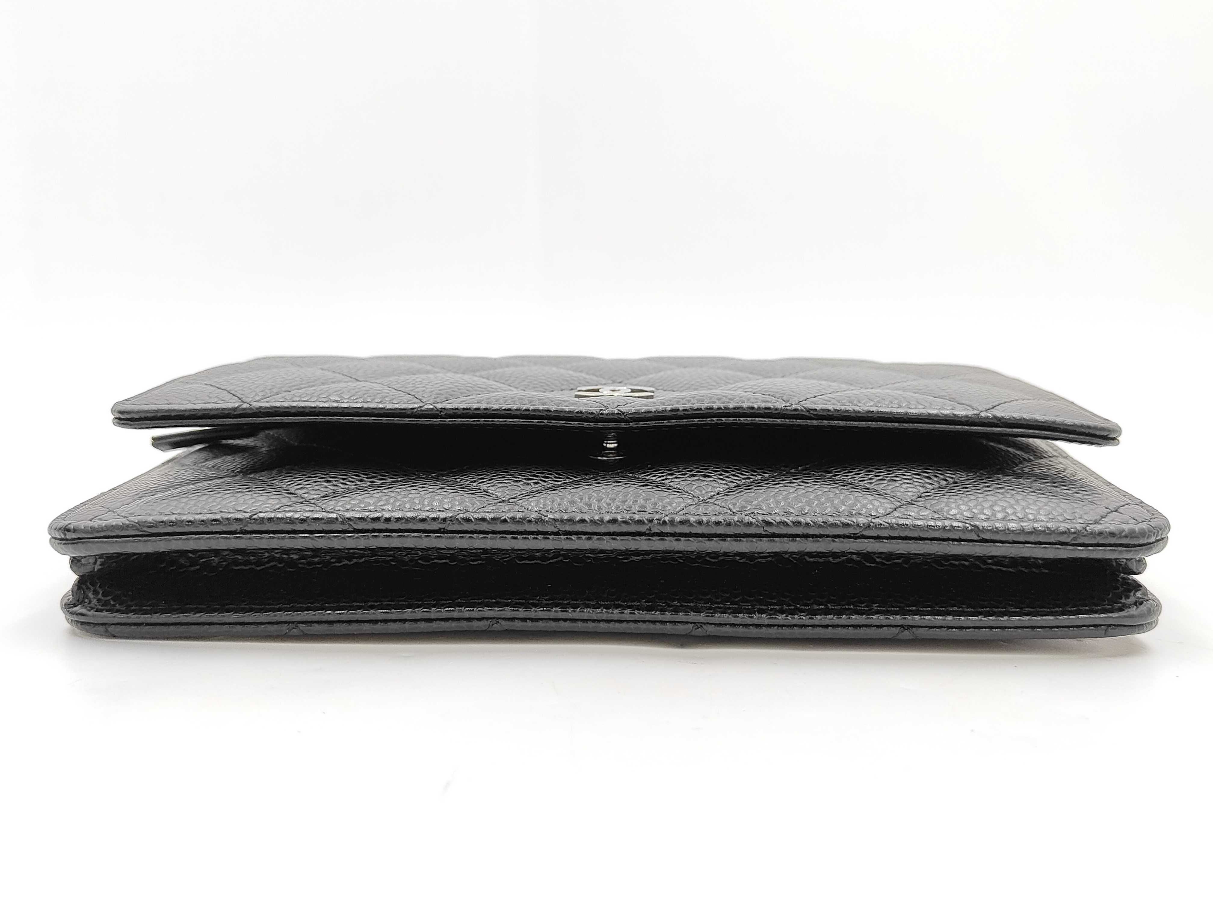 Matelassé Chain Wallet, Caviar Leather, Black, Silver Hardware, Serial Number 25-series, Shoulder Bag — view 8