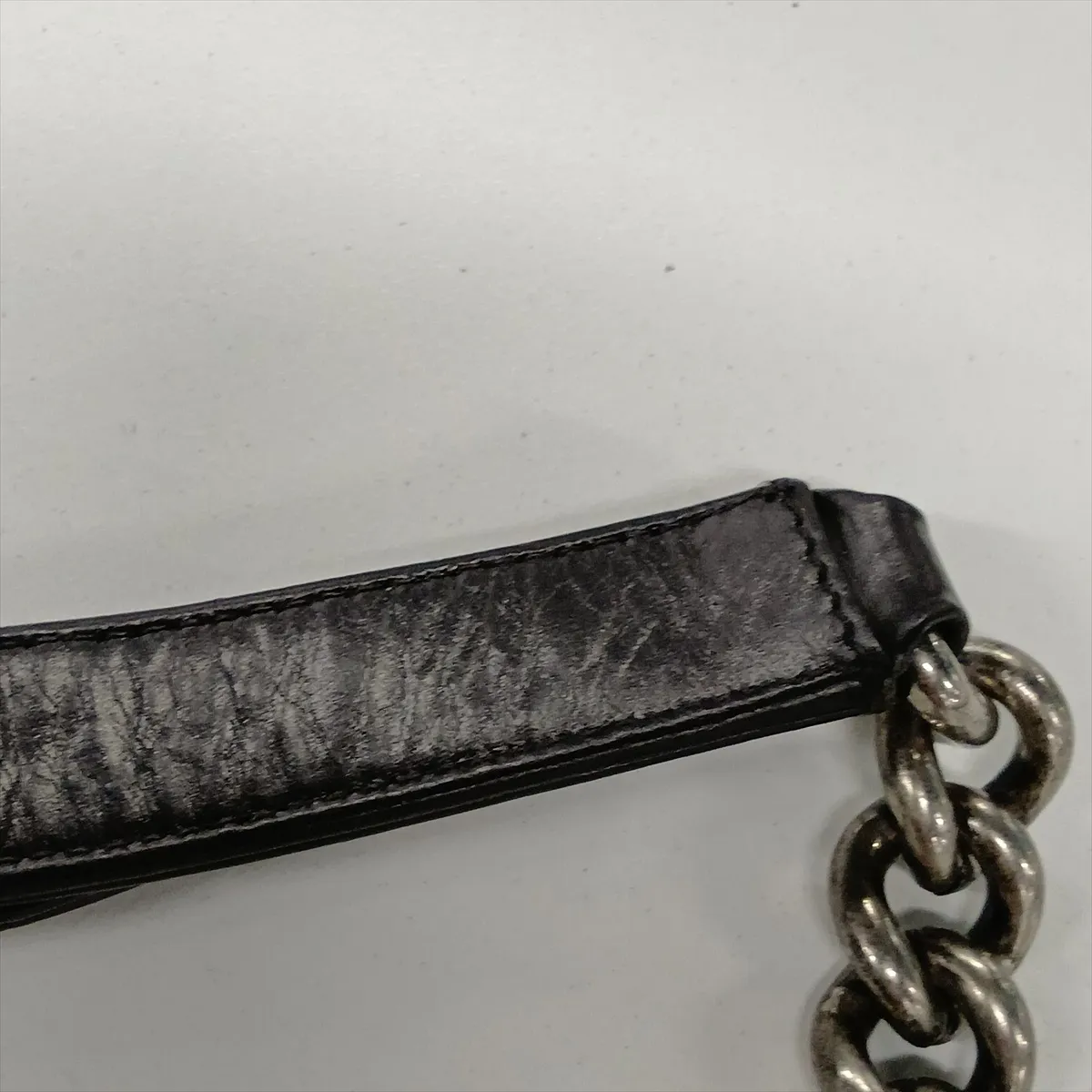 Boy Chanel Leather Chain Shoulder Bag, Logo, Black, Gunmetal Hardware, 15335078, Serial Number 15-series, A67086 — view 11