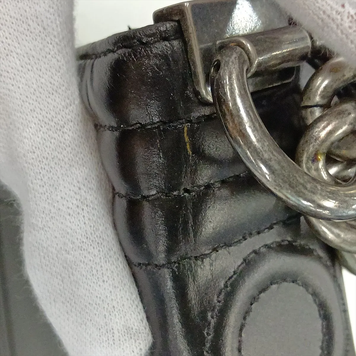 Boy Chanel Leather Chain Shoulder Bag, Logo, Black, Gunmetal Hardware, 15335078, Serial Number 15-series, A67086 — view 12