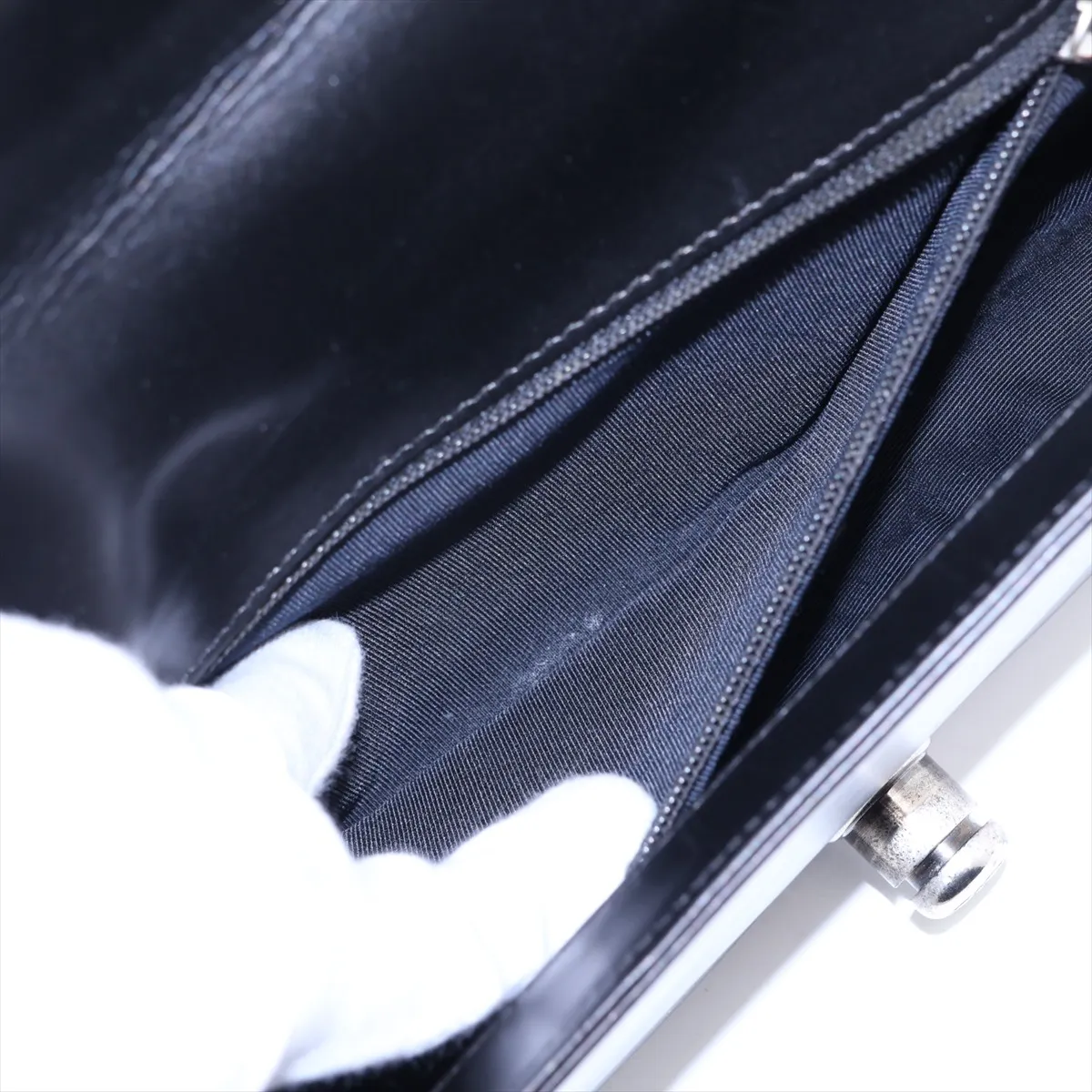 Boy Chanel Leather Chain Shoulder Bag, Logo, Black, Gunmetal Hardware, 15335078, Serial Number 15-series, A67086 — view 8
