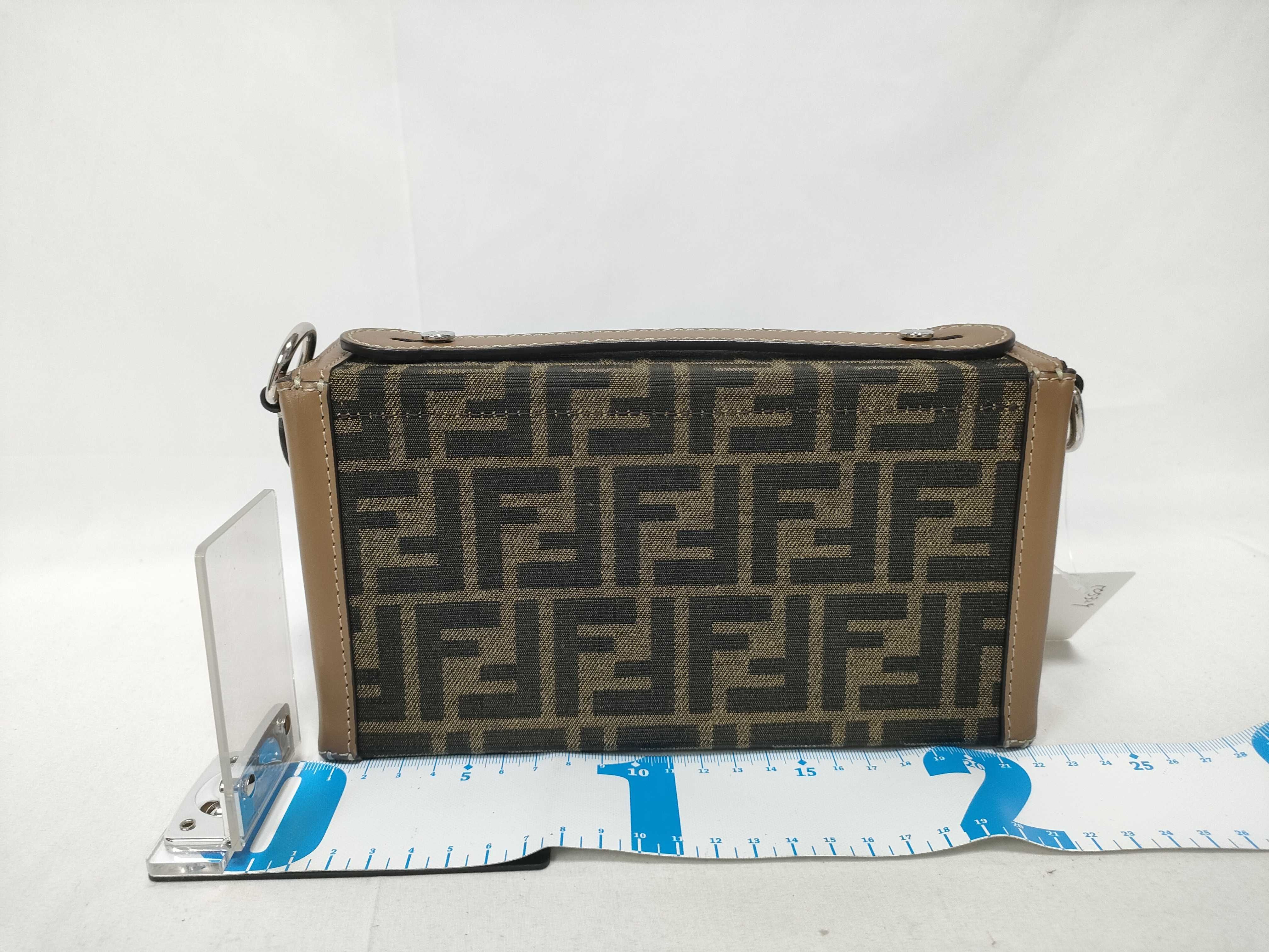 Bucket Soft Trunk Shoulder Bag, Zucca Pattern, Brown, 7VA565, with dust bag. — view 2
