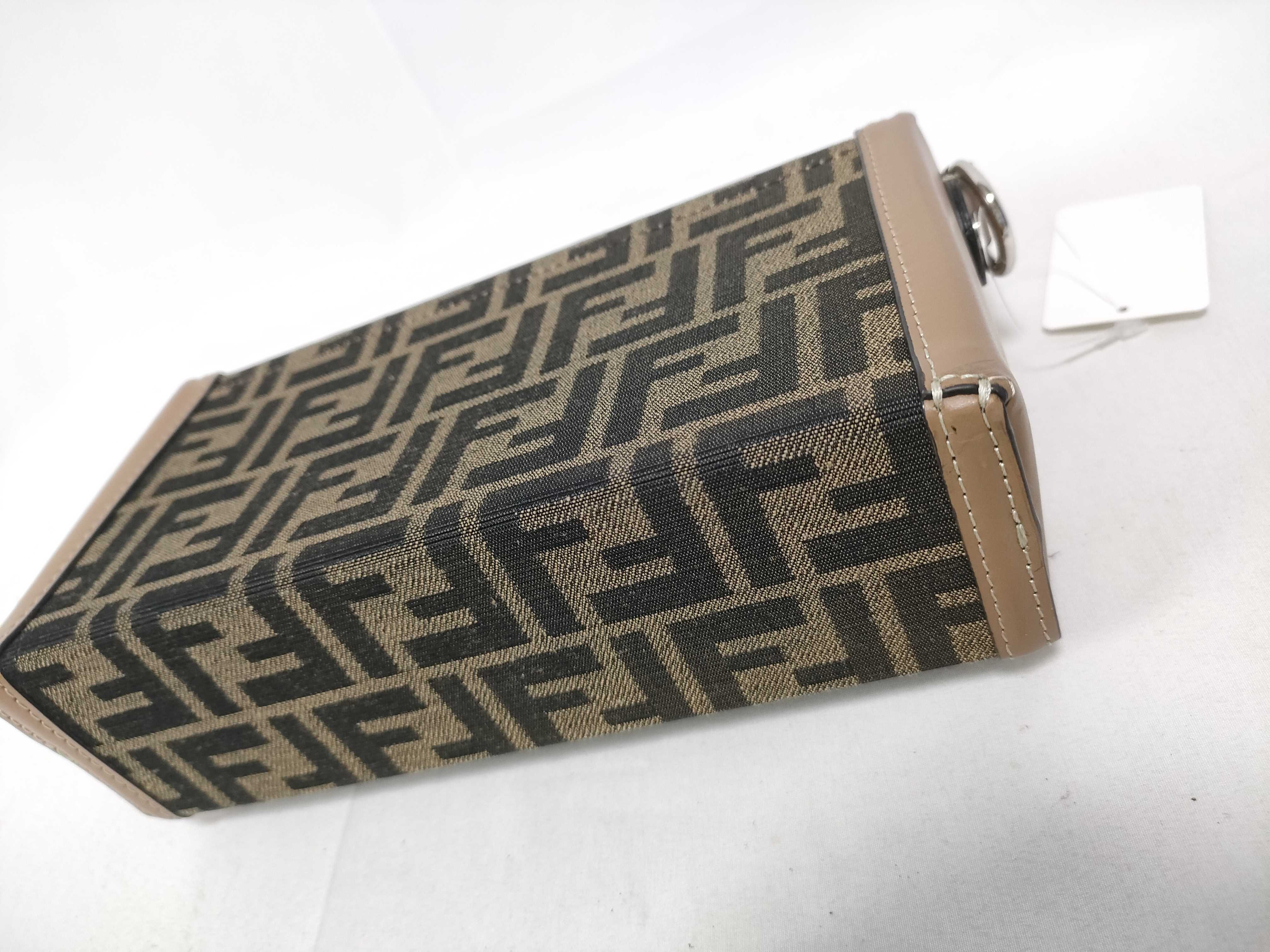 Bucket Soft Trunk Shoulder Bag, Zucca Pattern, Brown, 7VA565, with dust bag. — view 4