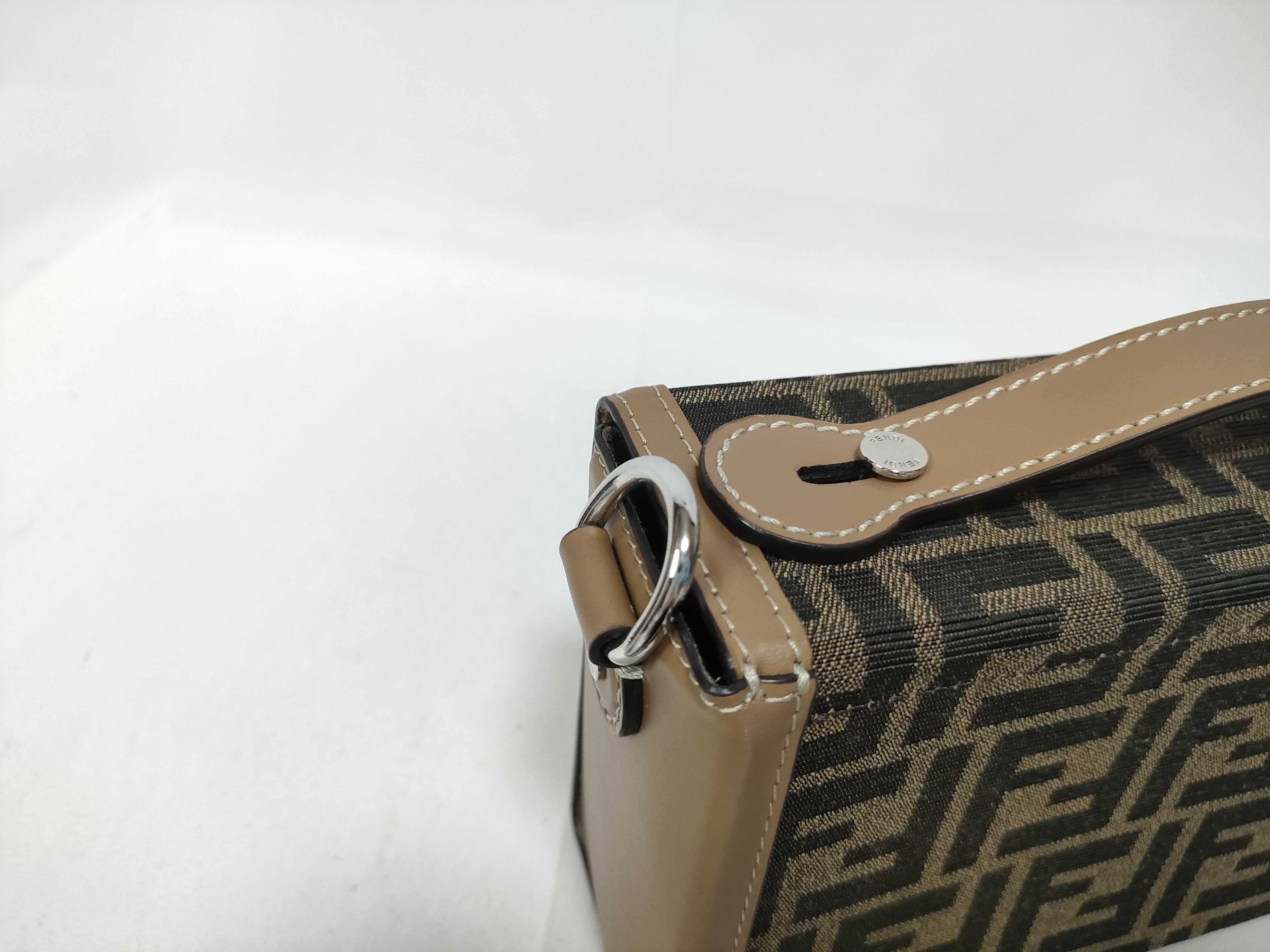 Bucket Soft Trunk Shoulder Bag, Zucca Pattern, Brown, 7VA565, with dust bag. — view 9