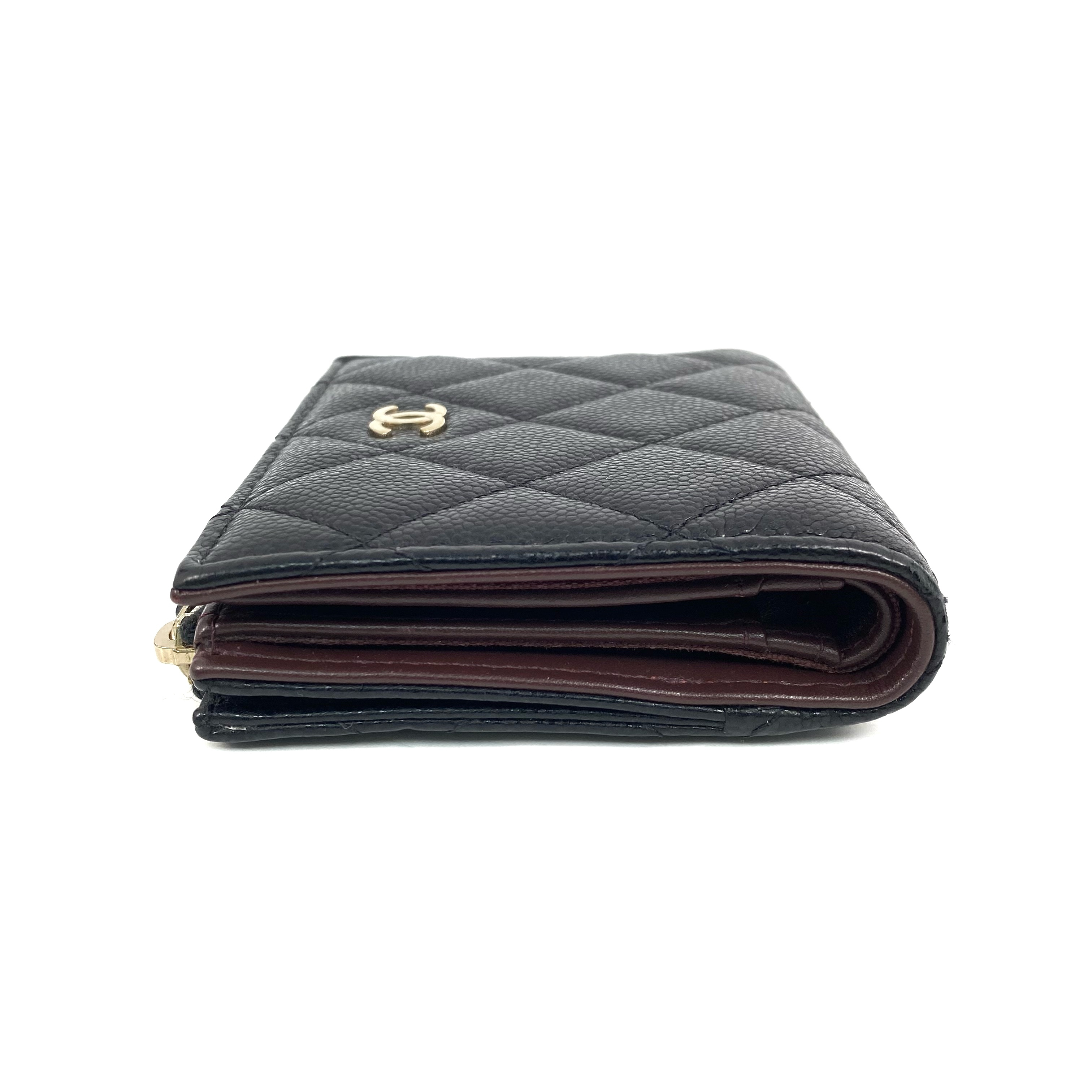 【*Shipped from: Hong Kong*】CHANEL ( ) Black Caviar Skin Bi-fold Wallet AP3388 Billfold — view 7