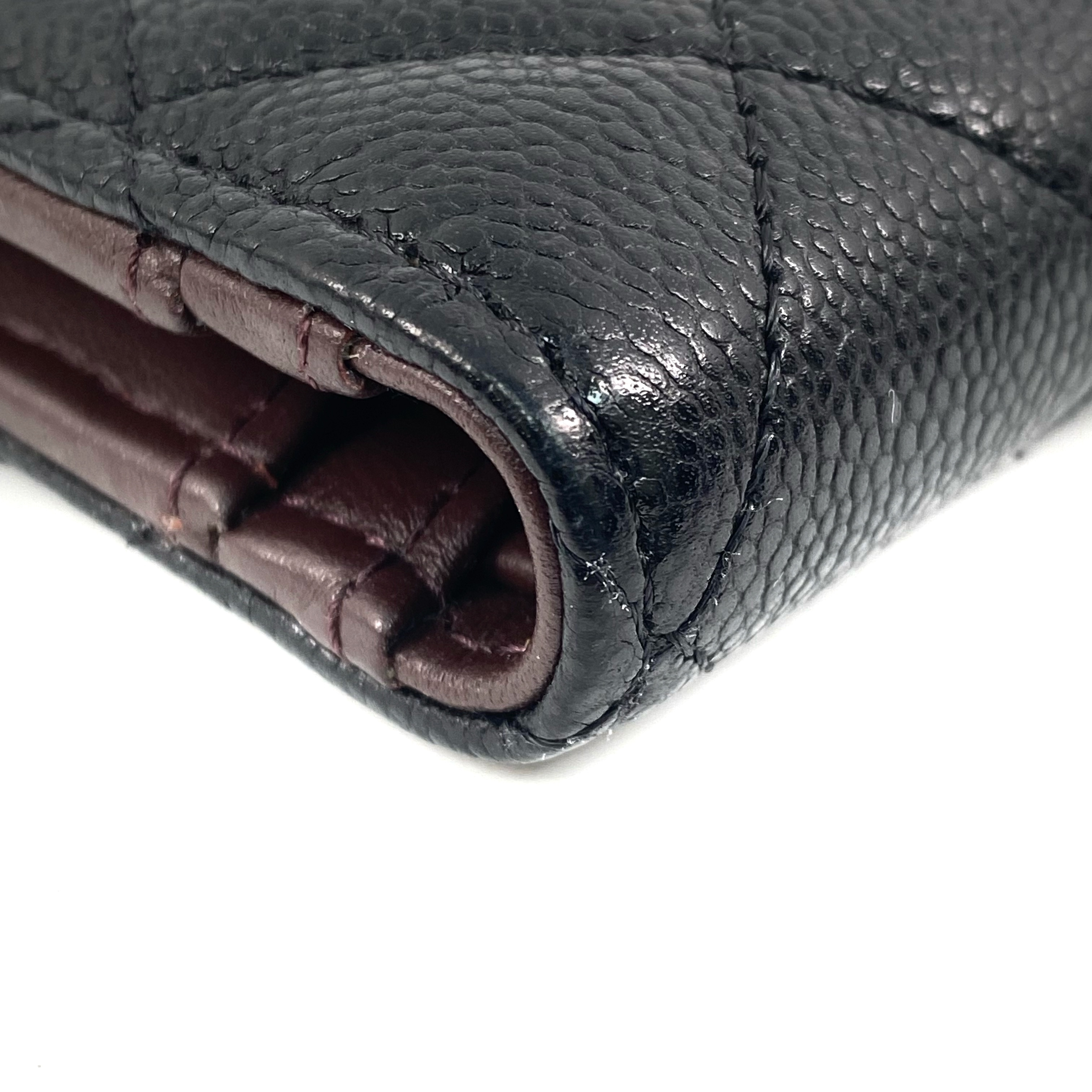 【*Shipped from: Hong Kong*】CHANEL ( ) Black Caviar Skin Bi-fold Wallet AP3388 Billfold — view 10