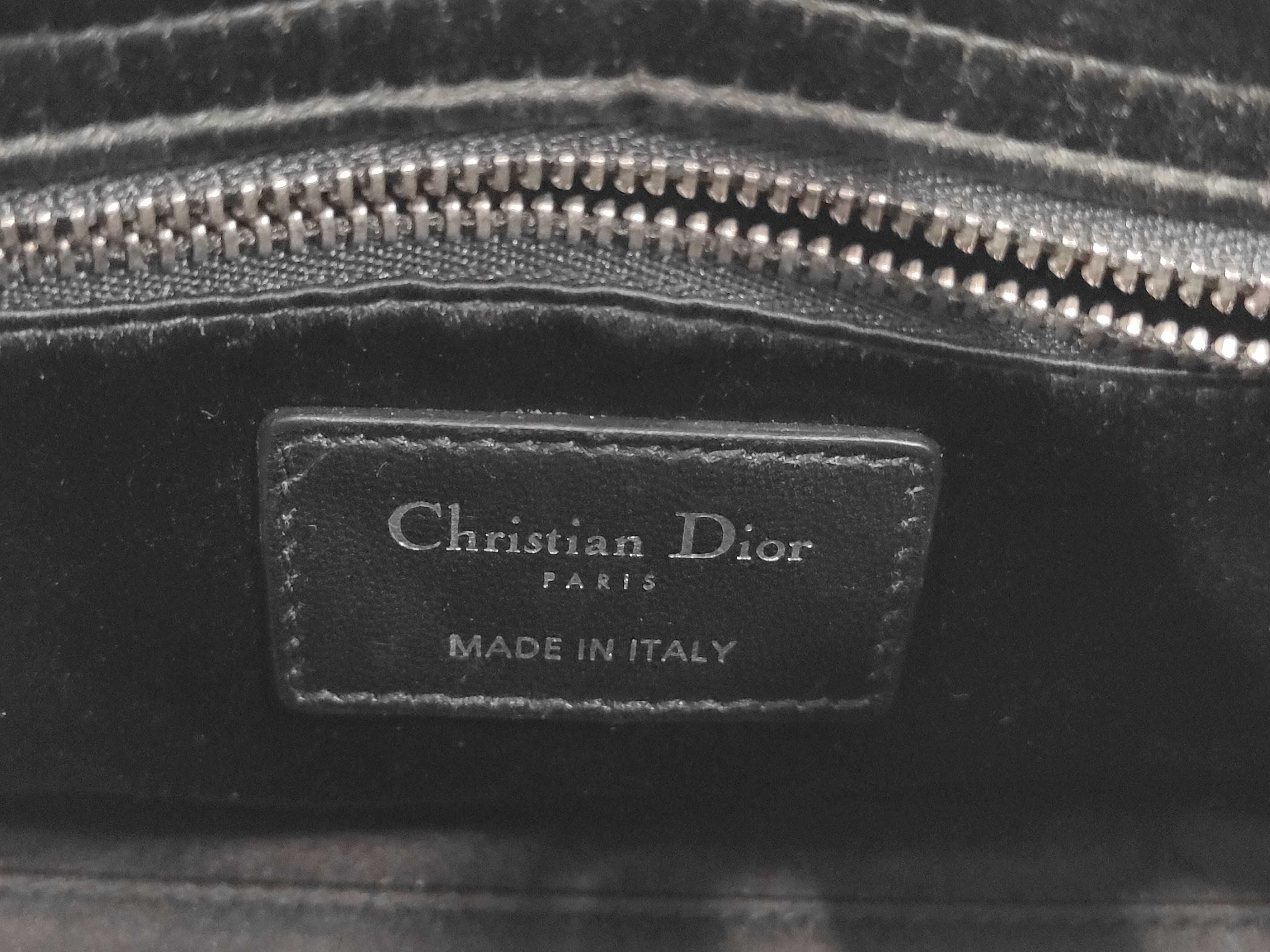 Lady Dior Small Satin x Rhinestone 2-Way Black Handbag — view 9