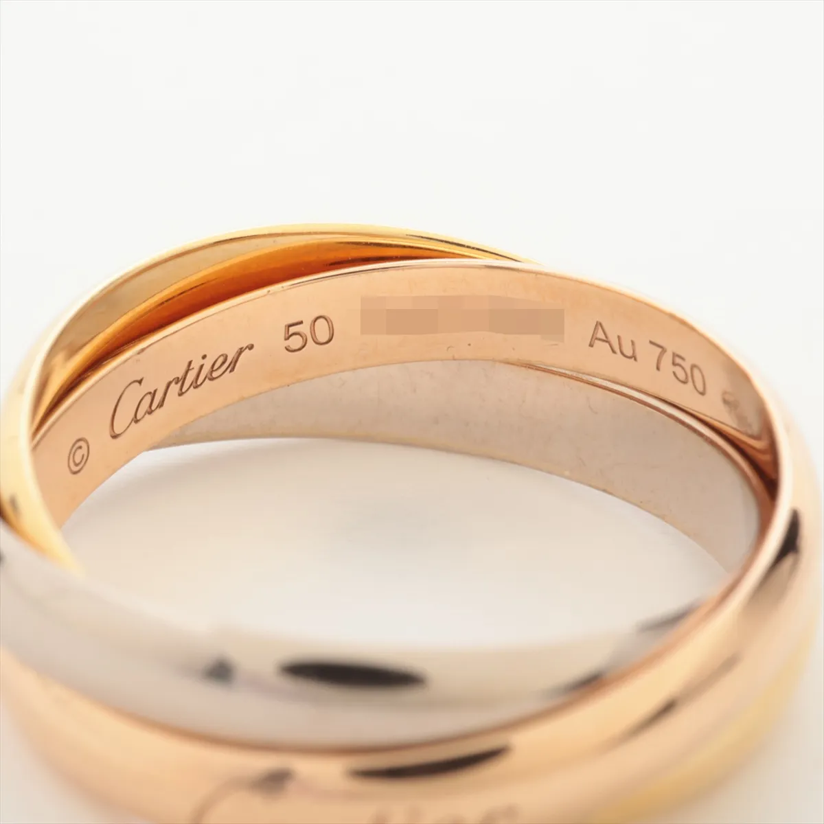 Trinity Ring 750 (Yellow Gold x Pink Gold x White Gold) 4.7g 50 QWU832 Gridded CRB4086150 — view 3