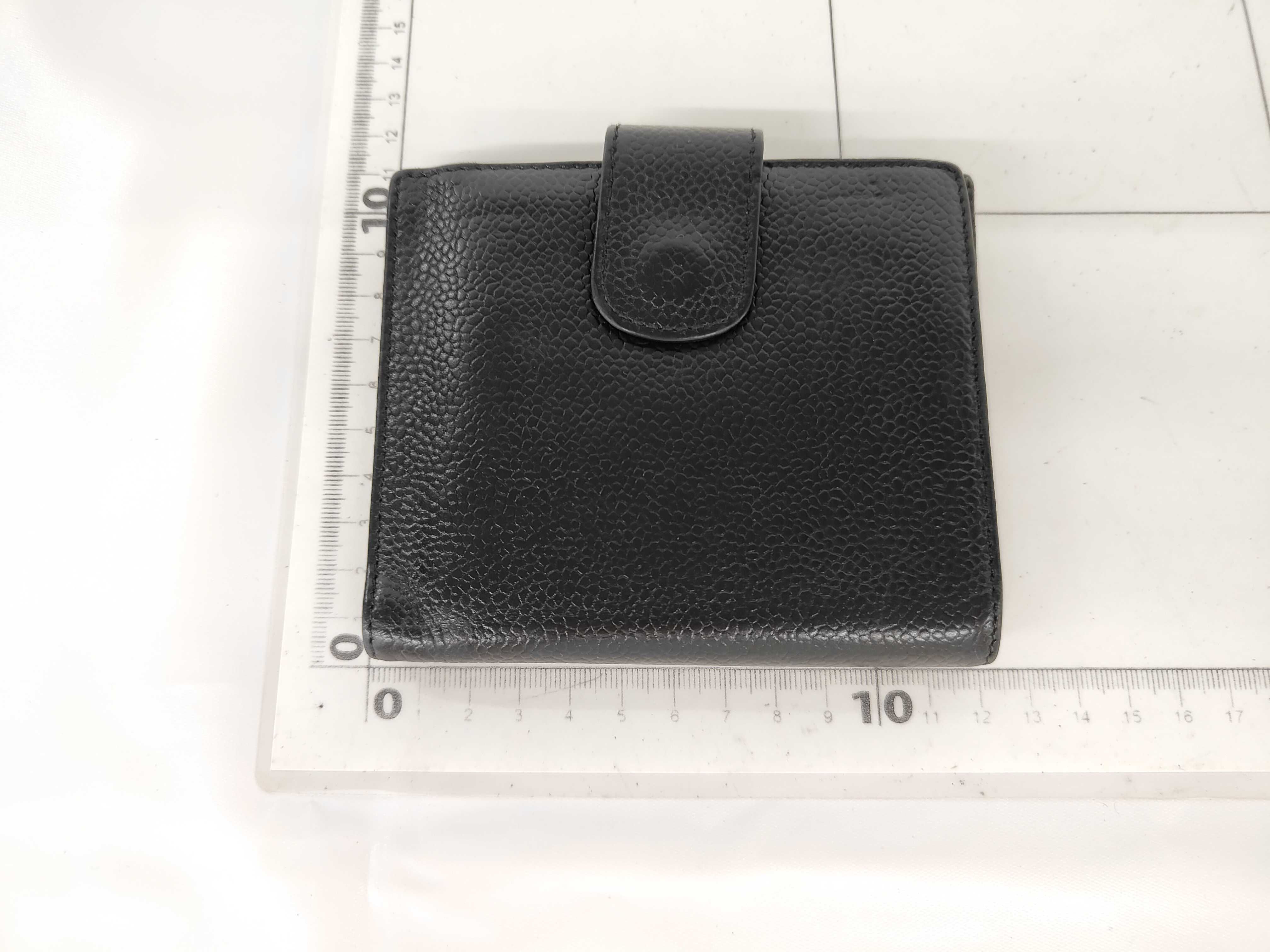 Caviar Skin Tri-fold Long Wallet with Coco Mark — view 2