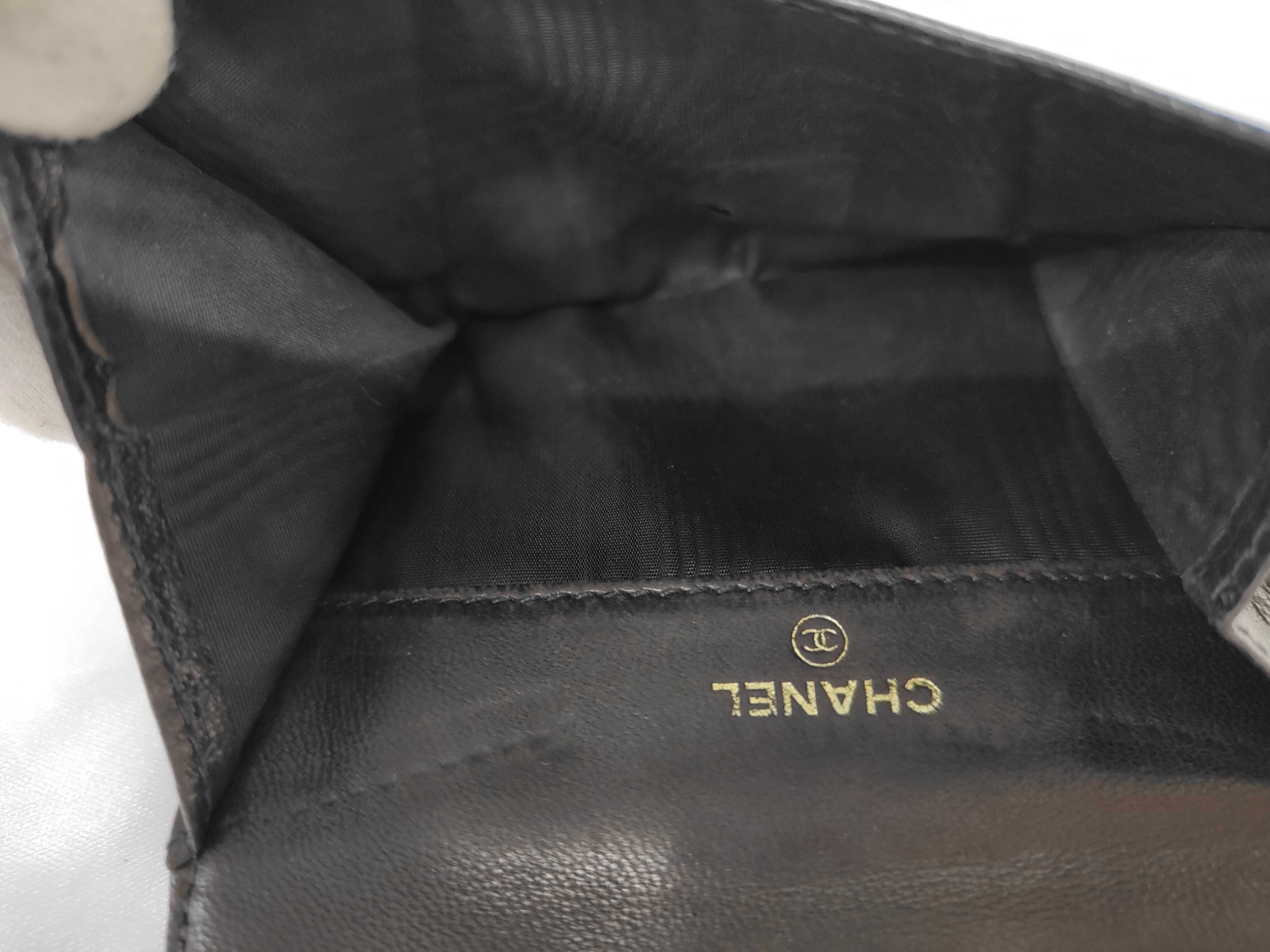 Caviar Skin Tri-fold Long Wallet with Coco Mark — view 5