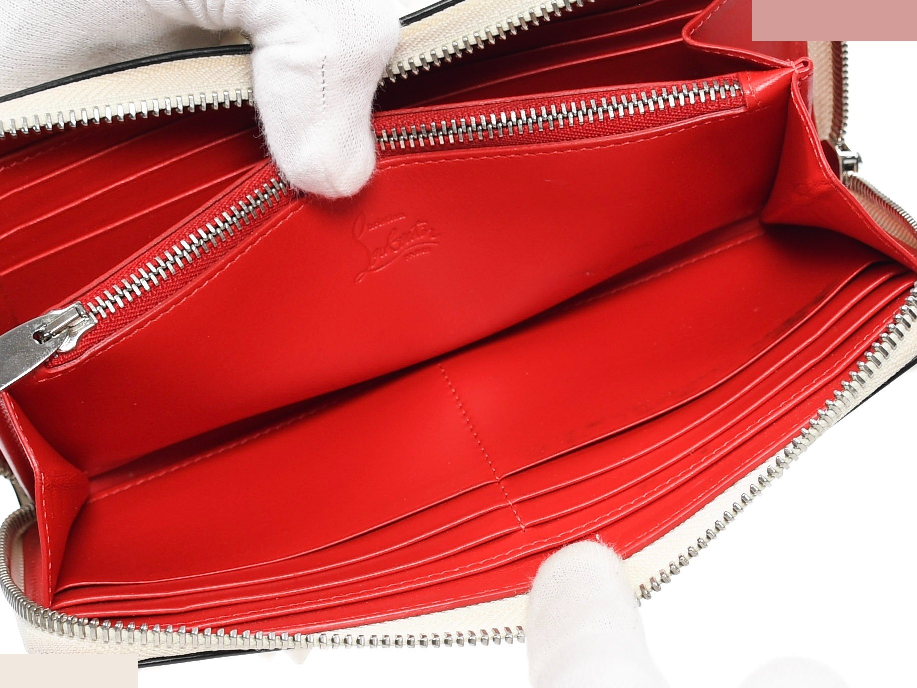 Comes with dust bag. Panettone round zipper wallet by Christian Louboutin. — view 10