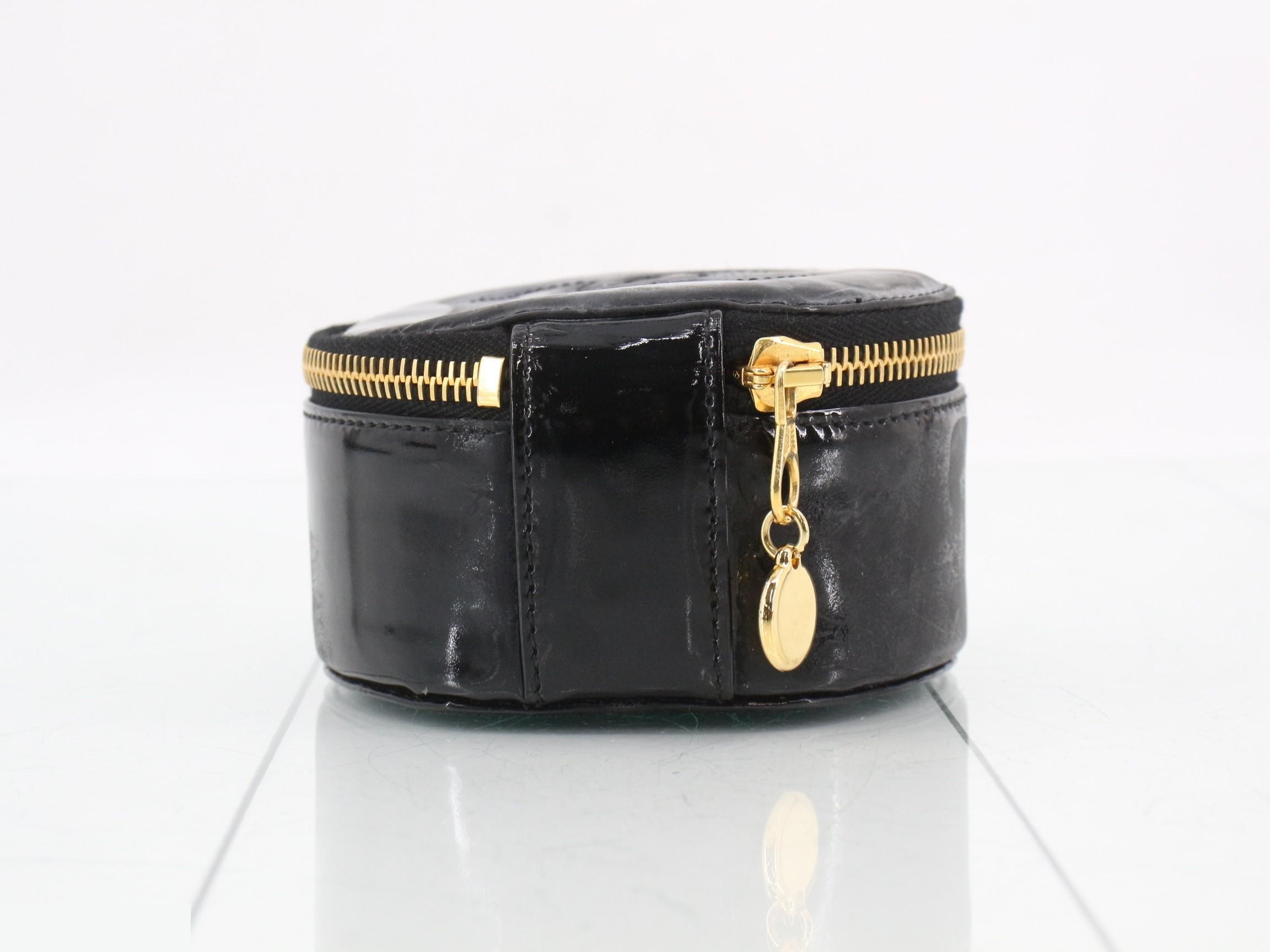 pouch, enamel, black, stained. — view 2