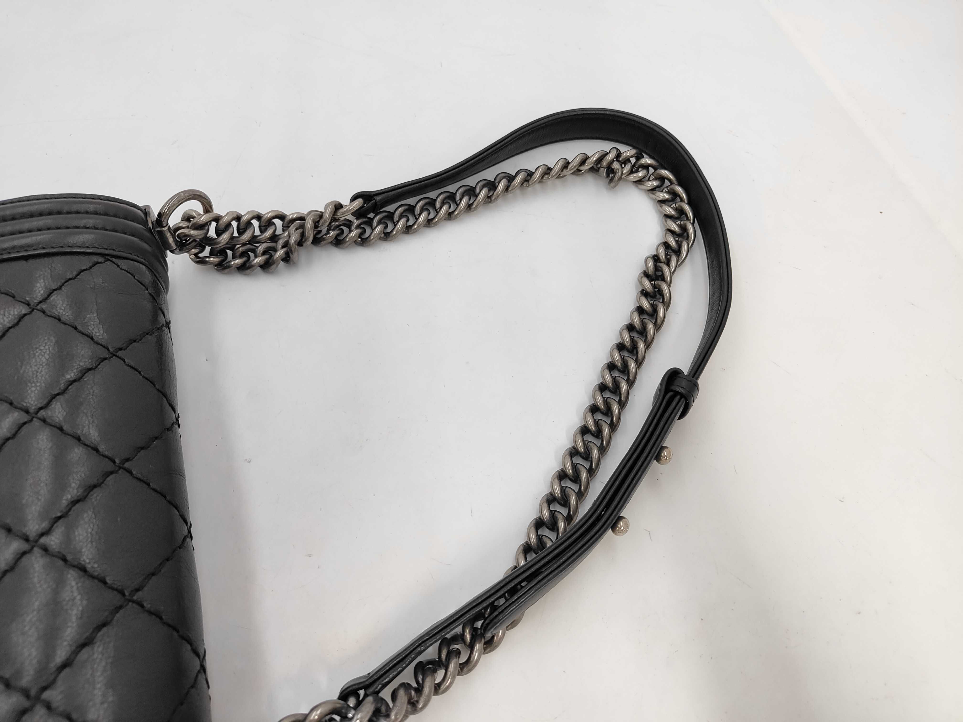 Boy Chanel Chain Shoulder Bag, Lambskin, 18769109, Black Shoulder Bag — view 5