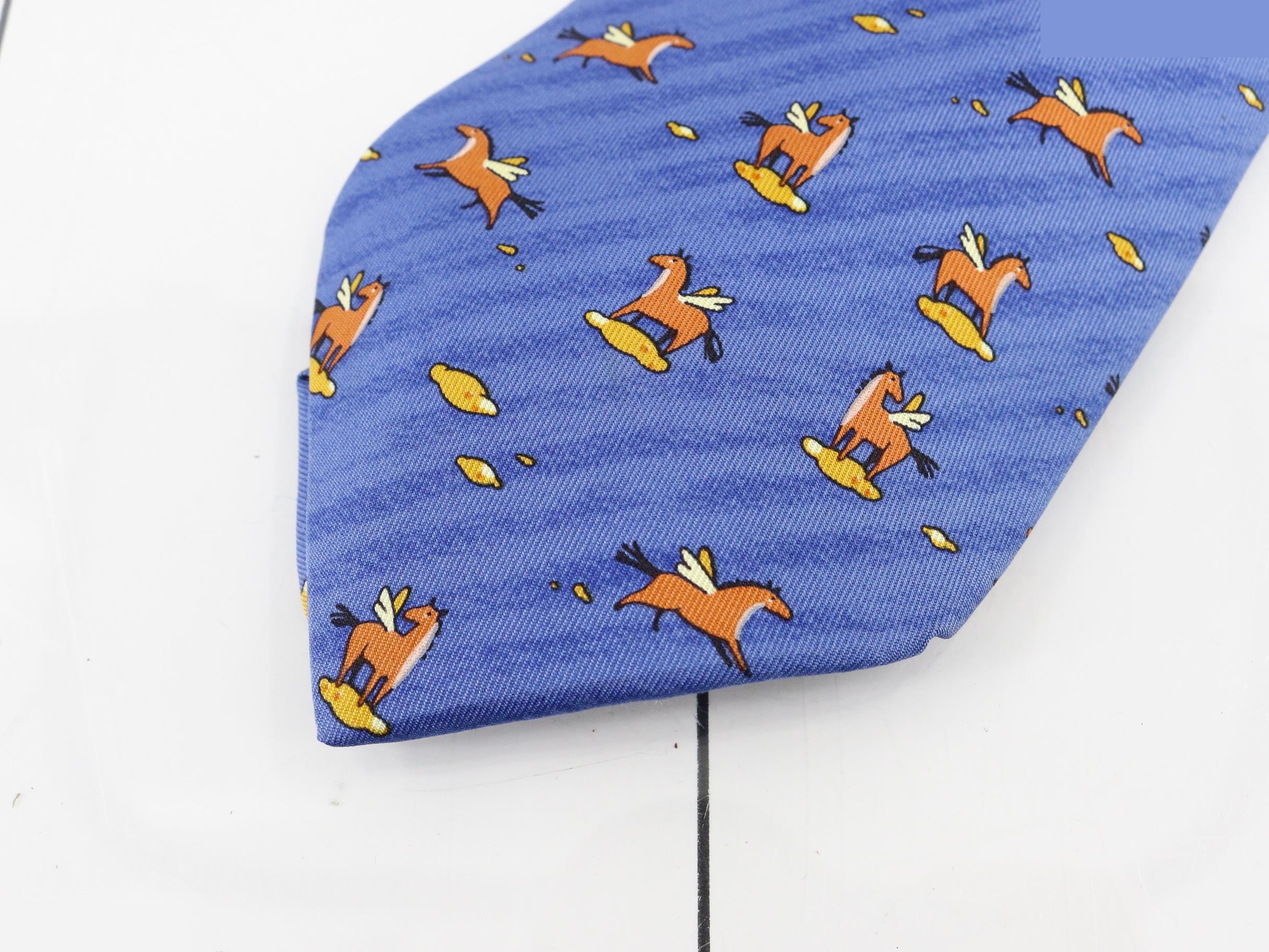Unused Hermes necktie, horse and Pegasus design. — view 3