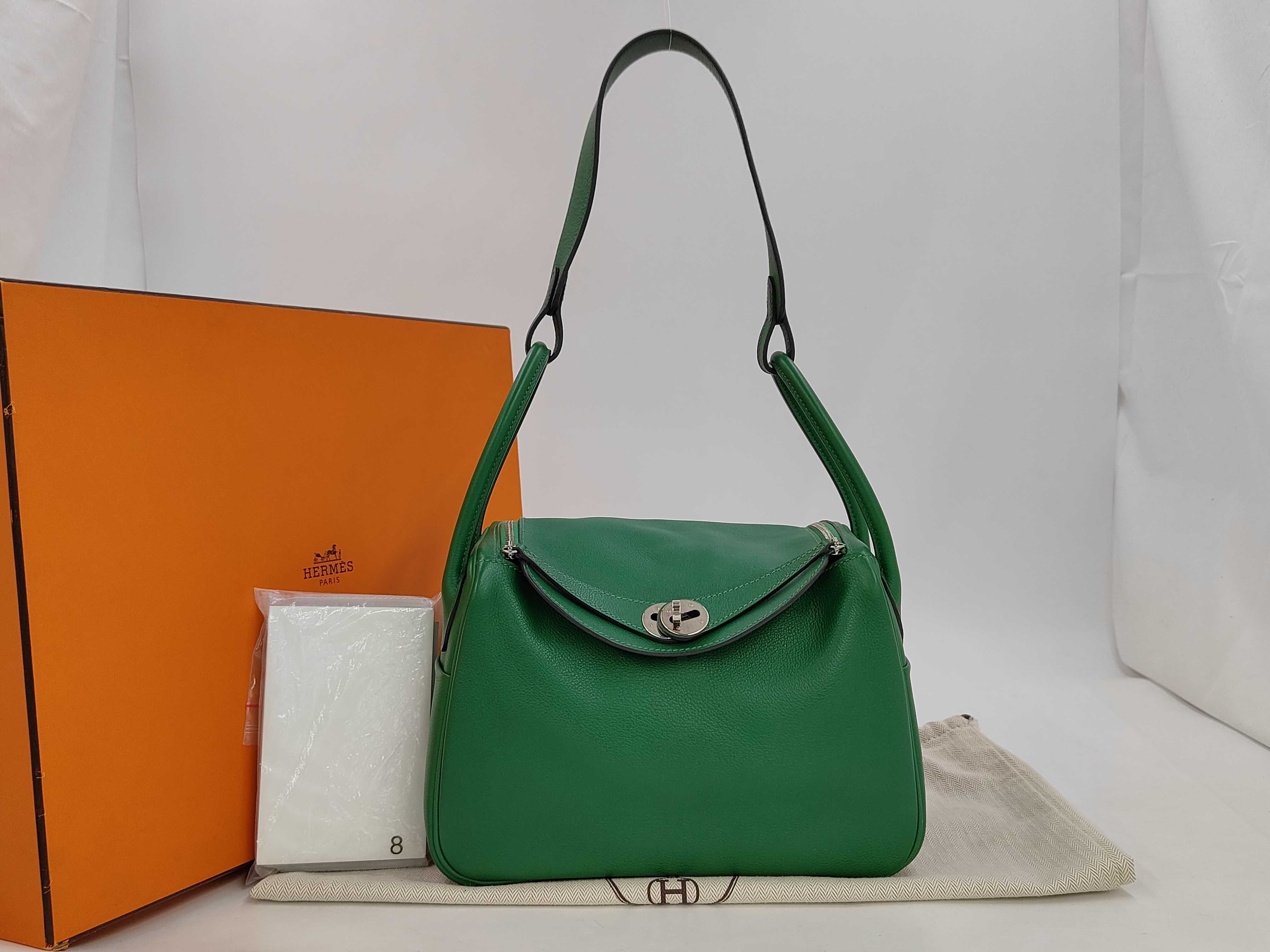 BAG LINDY 26 CLEMENCE D STAMP GREEN/VEAU EVERCOLOR CACTUS Handbag