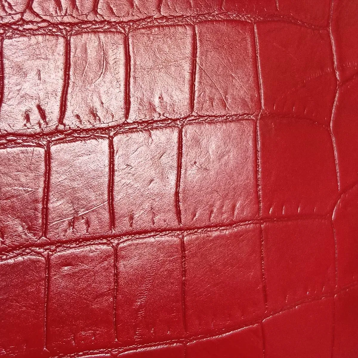 Classic Kate Crocodile Embossed Chain Shoulder Bag, Red, 364021 — view 11