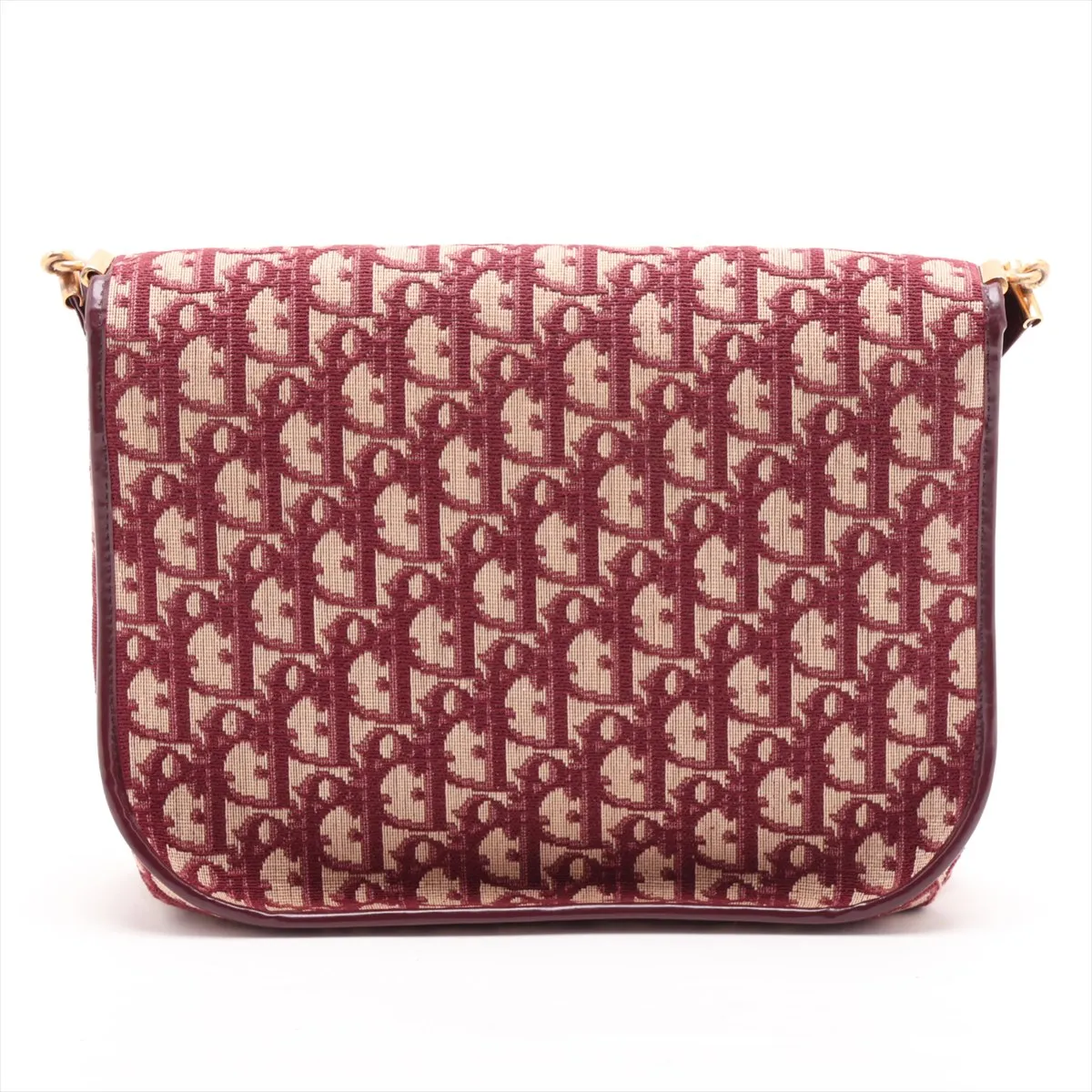 Trotter Canvas x Leather Shoulder Bag, Beige x Red — view 2