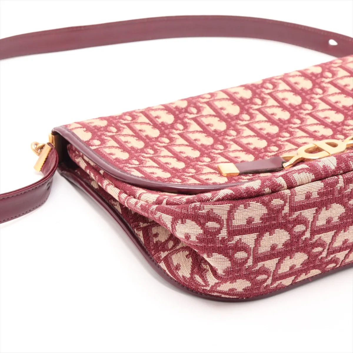 Trotter Canvas x Leather Shoulder Bag, Beige x Red — view 4