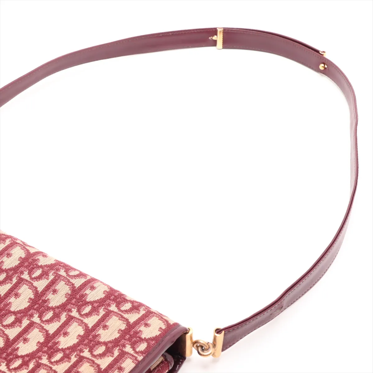 Trotter Canvas x Leather Shoulder Bag, Beige x Red — view 5