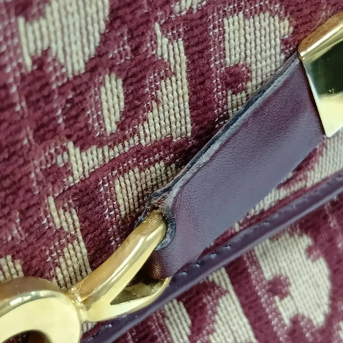 Trotter Canvas x Leather Shoulder Bag, Beige x Red — view 8