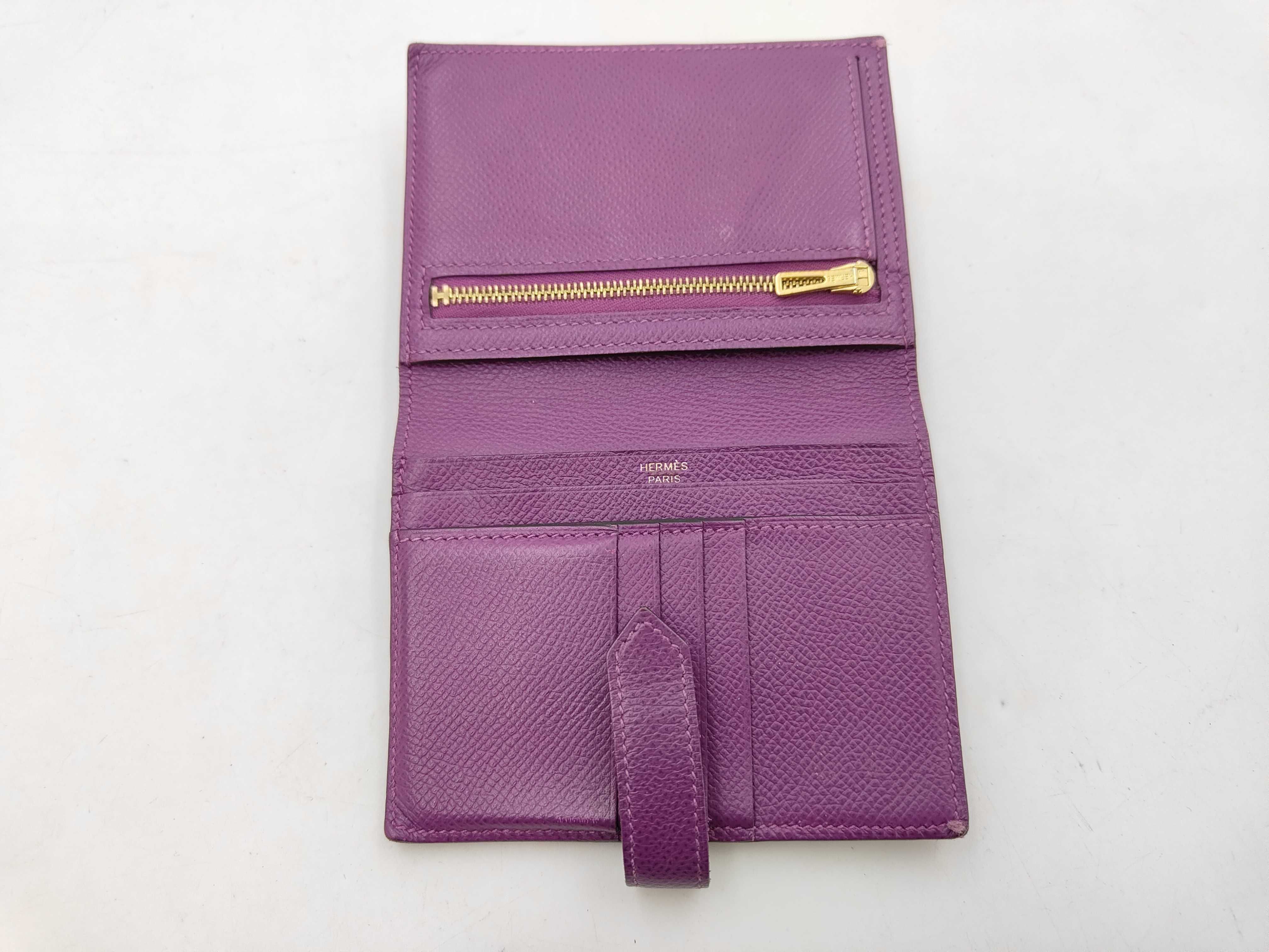 Purple Epsom Bearn Wallet with D Stamp — view 4