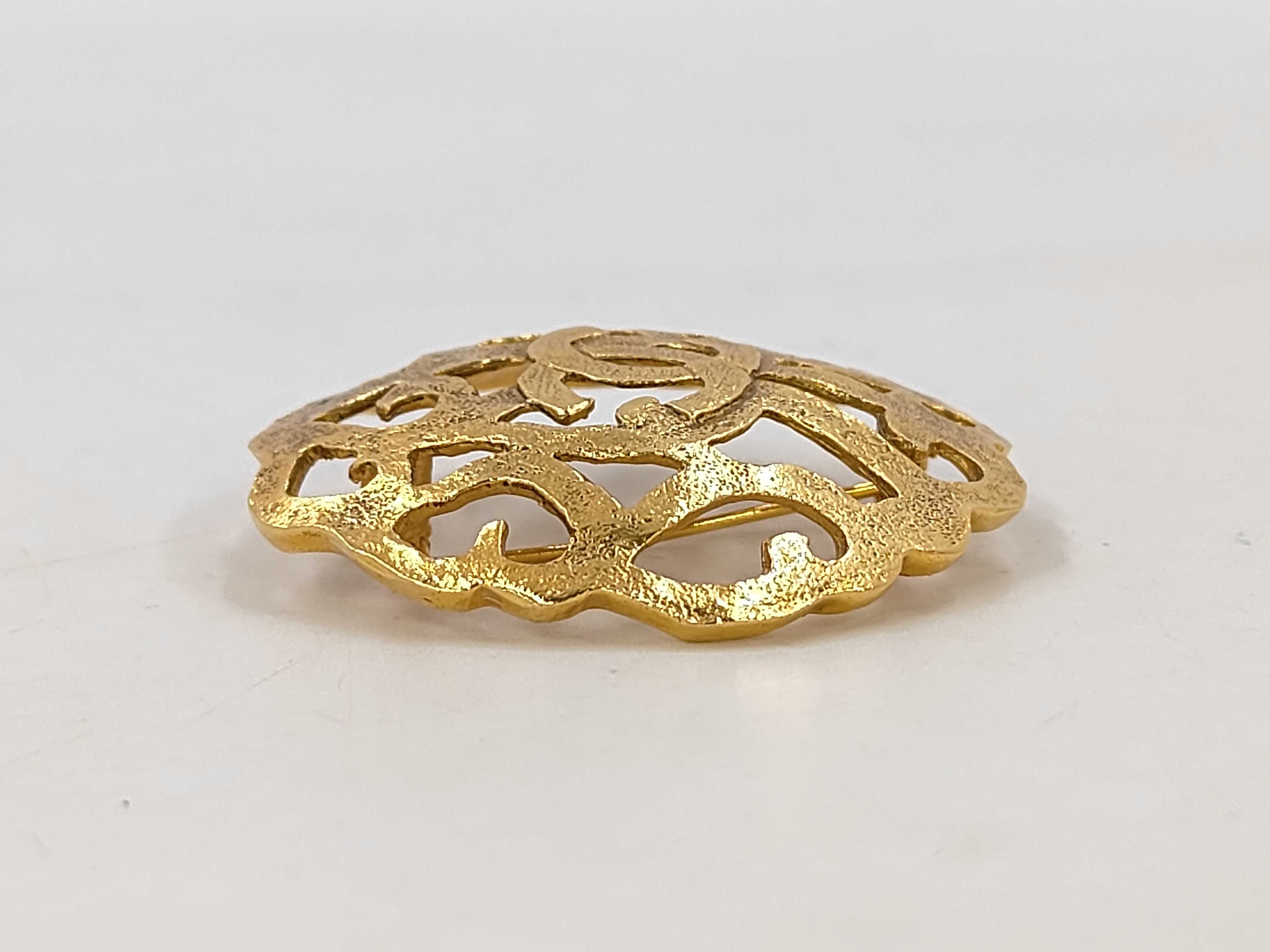 Coco Mark Gold Brooch — view 2