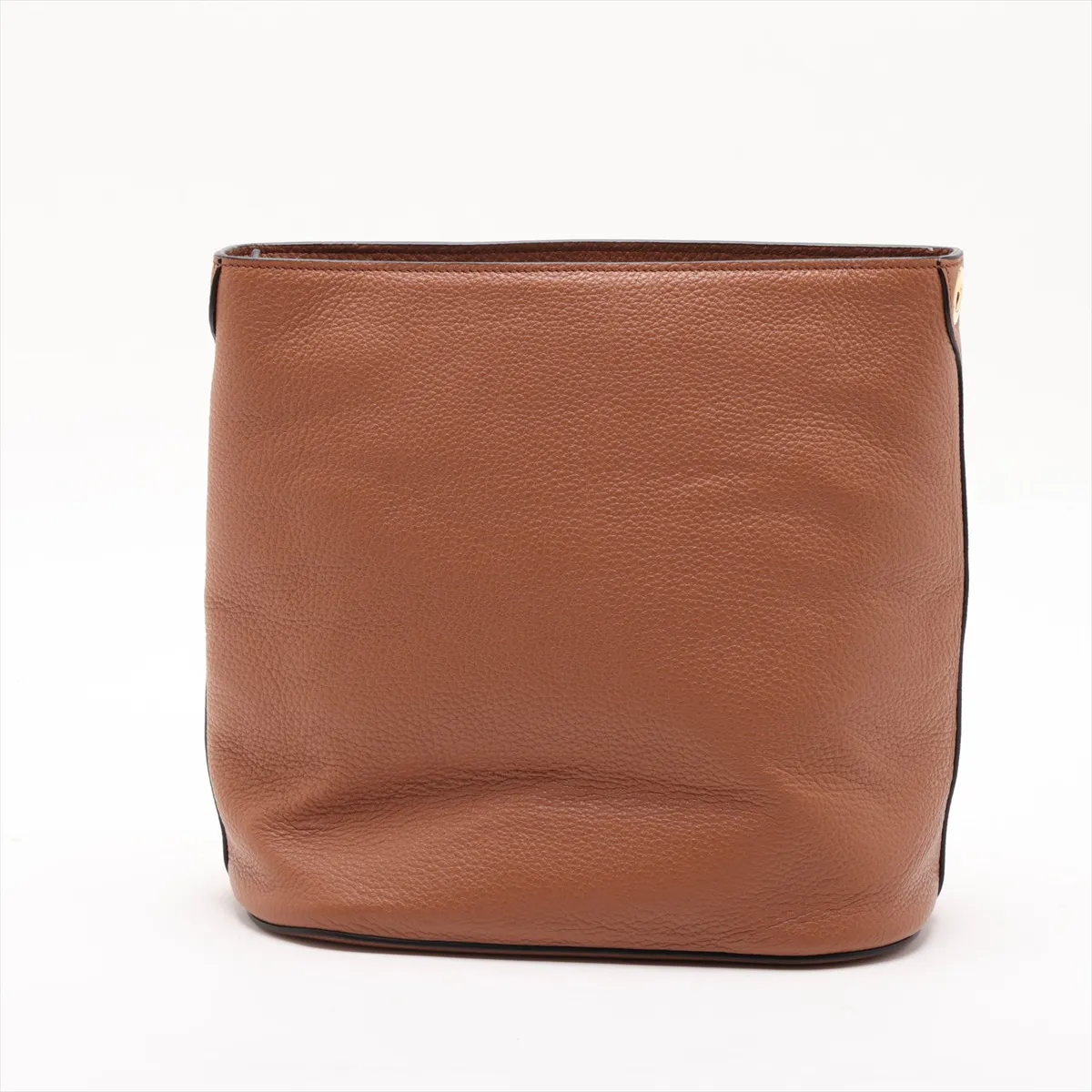 Vitello Phoenix Leather Shoulder Bag, Brown — view 2