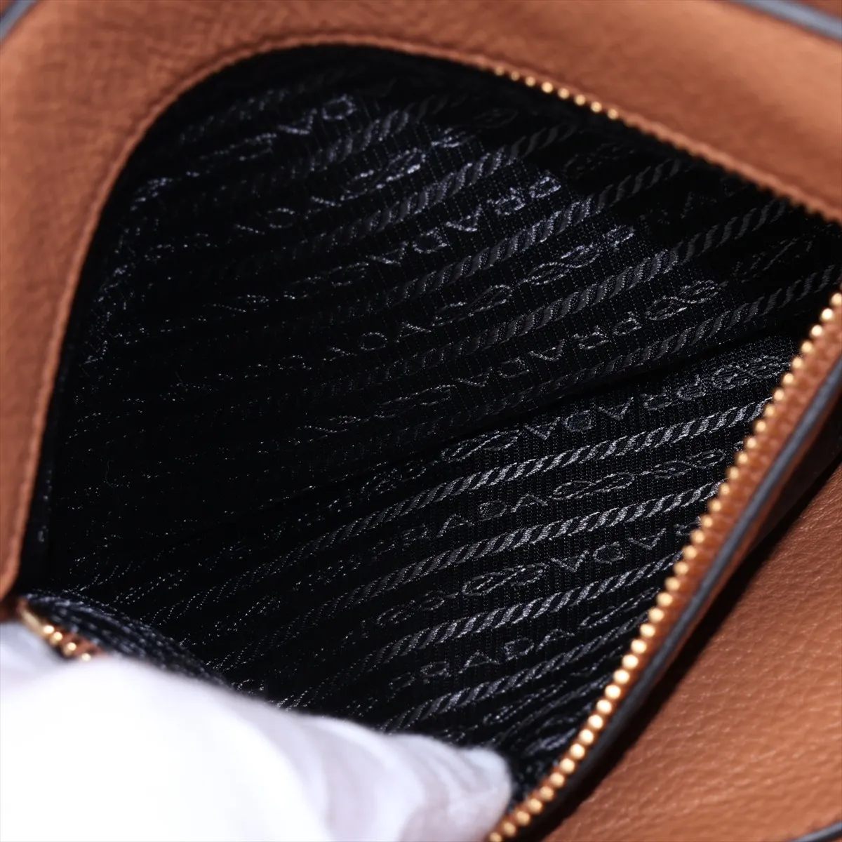 Vitello Phoenix Leather Shoulder Bag, Brown — view 8