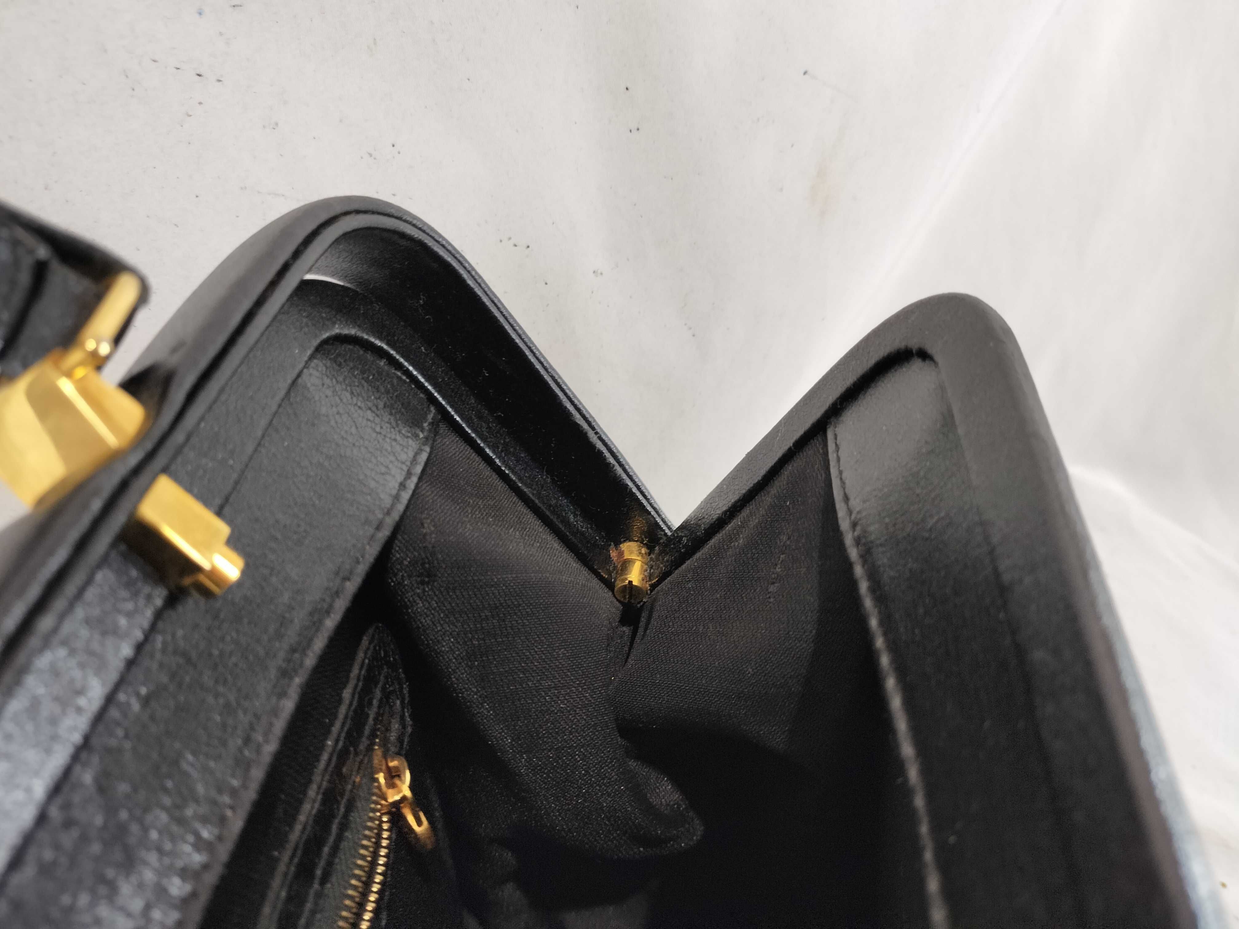 handbag / with ST / black / gold hardware / vintage handbag — view 12