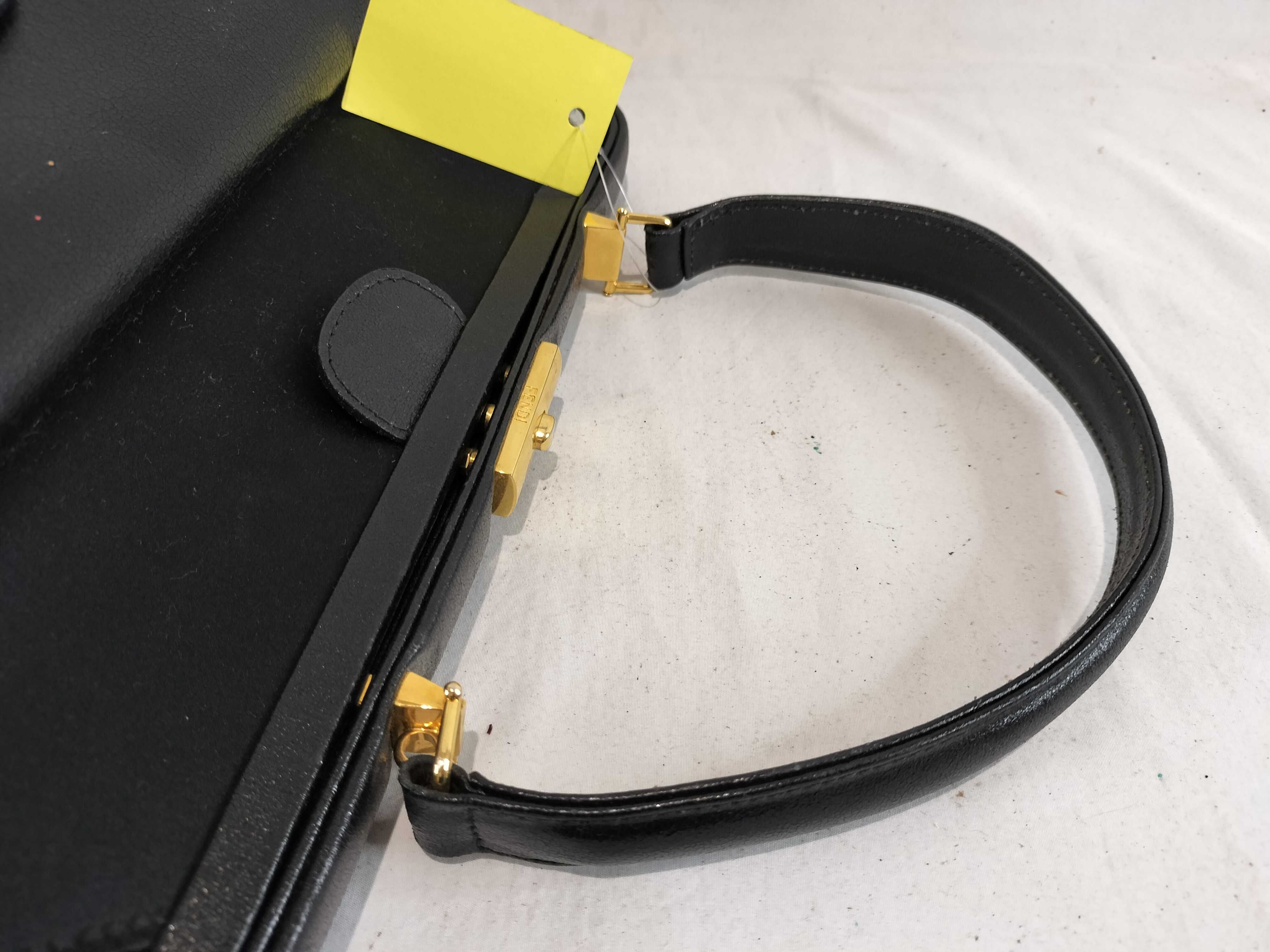 handbag / with ST / black / gold hardware / vintage handbag — view 4