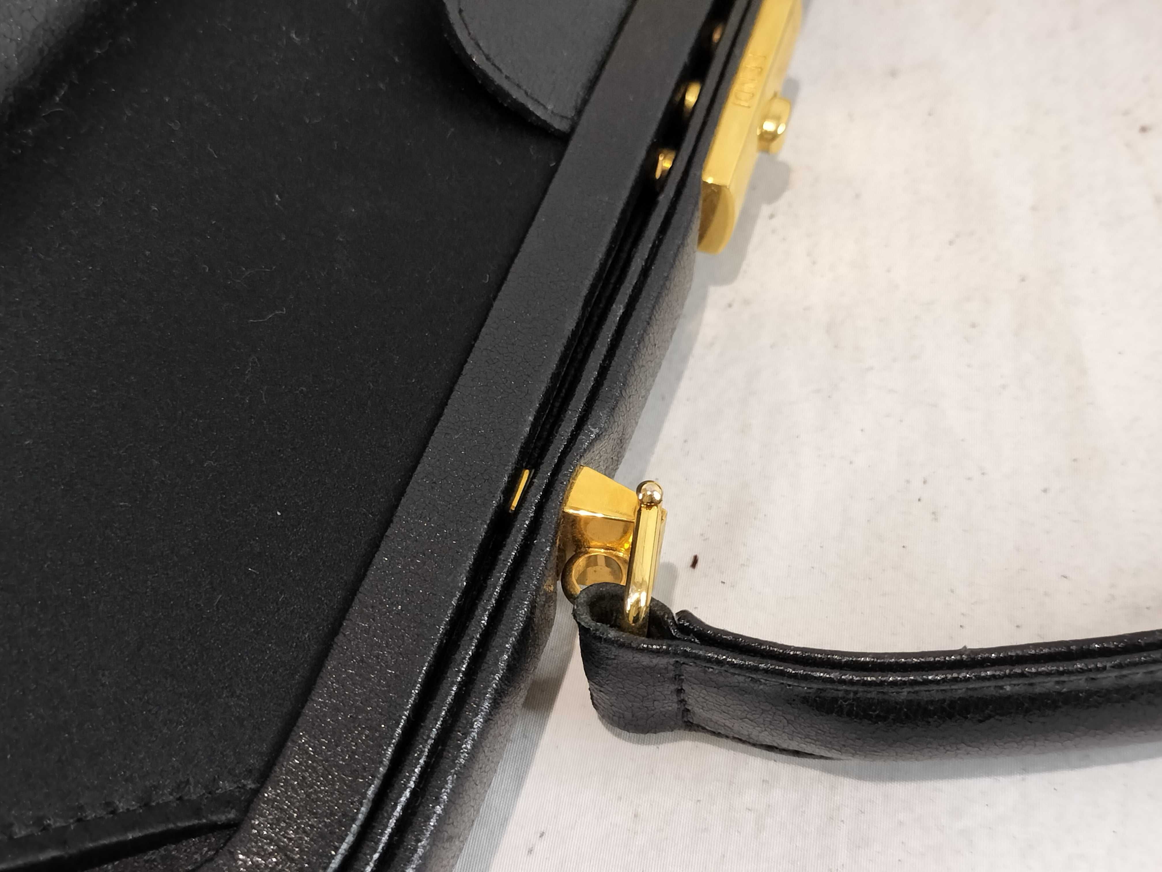 handbag / with ST / black / gold hardware / vintage handbag — view 6