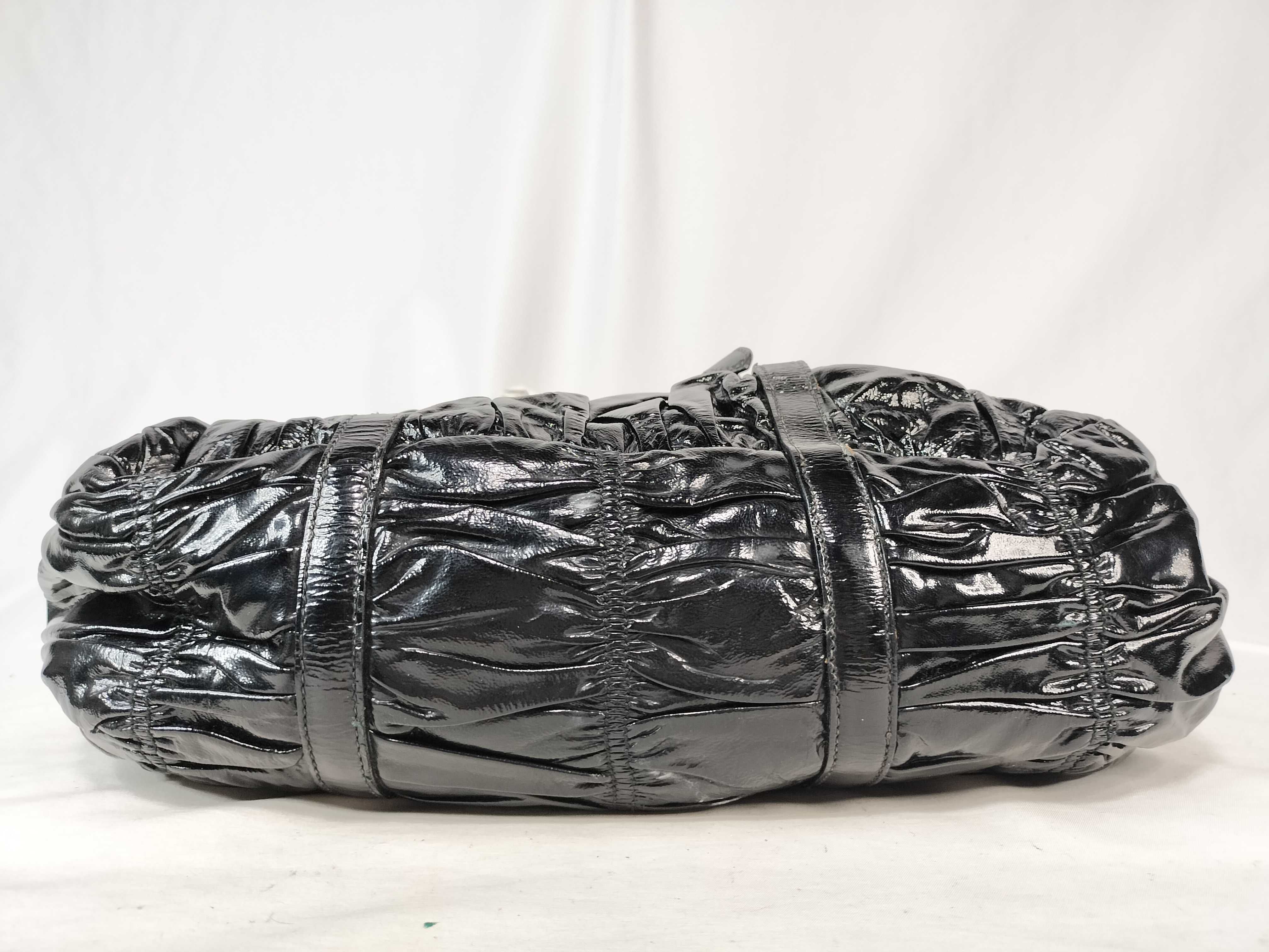 PH- Vernice Gaufre Patent Leather Black Tote Bag Shoulder Bag — view 9