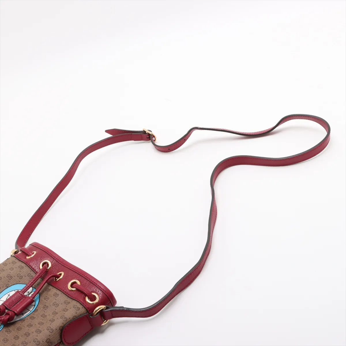 Doraemon x Gucci Mini GG Supreme PVC x Leather Shoulder Bag Brown x Red 647801 — view 5