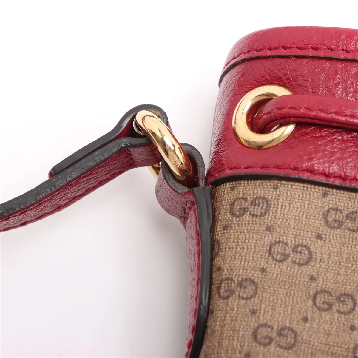 Doraemon x Gucci Mini GG Supreme PVC x Leather Shoulder Bag Brown x Red 647801 — view 8
