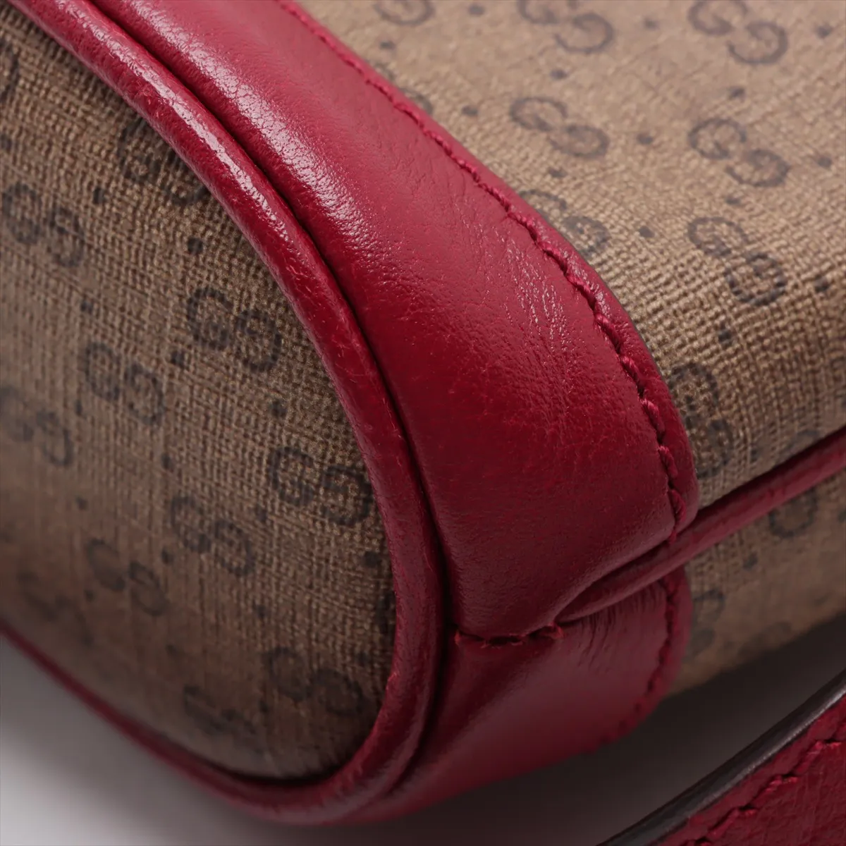 Doraemon x Gucci Mini GG Supreme PVC x Leather Shoulder Bag Brown x Red 647801 — view 10