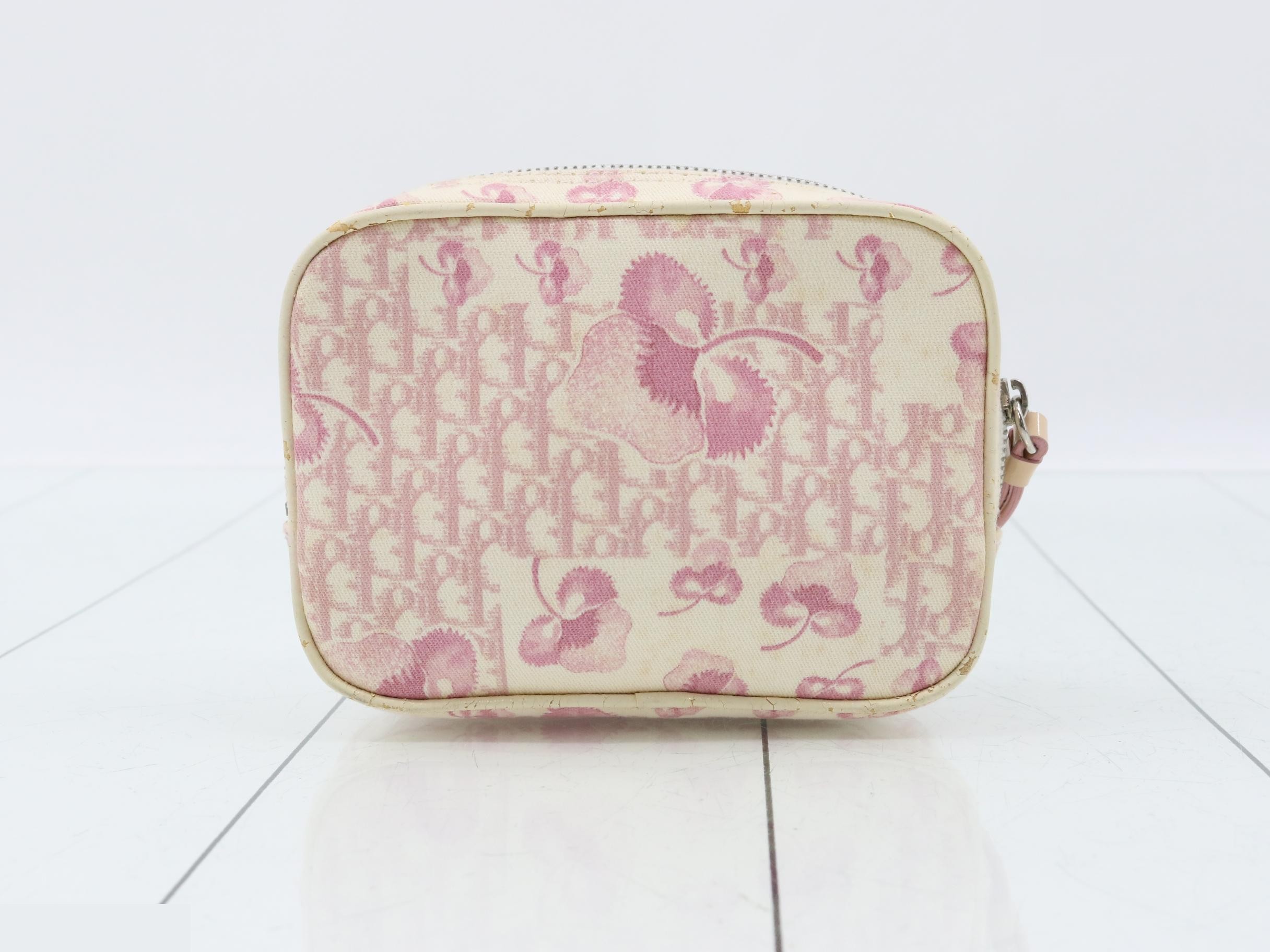 Trotter (bag) / pouch, flower design, white / pink — view 2