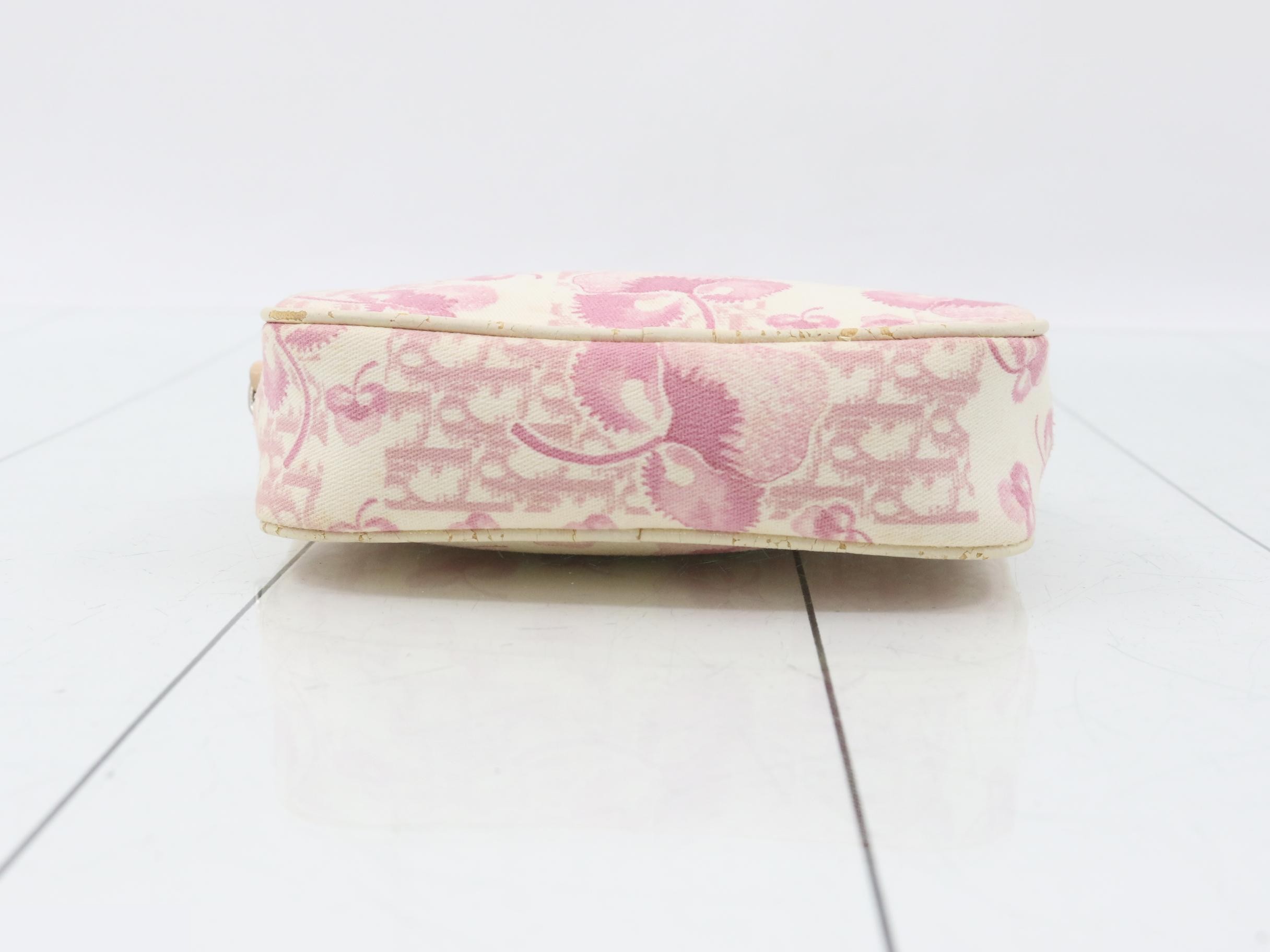 Trotter (bag) / pouch, flower design, white / pink — view 3