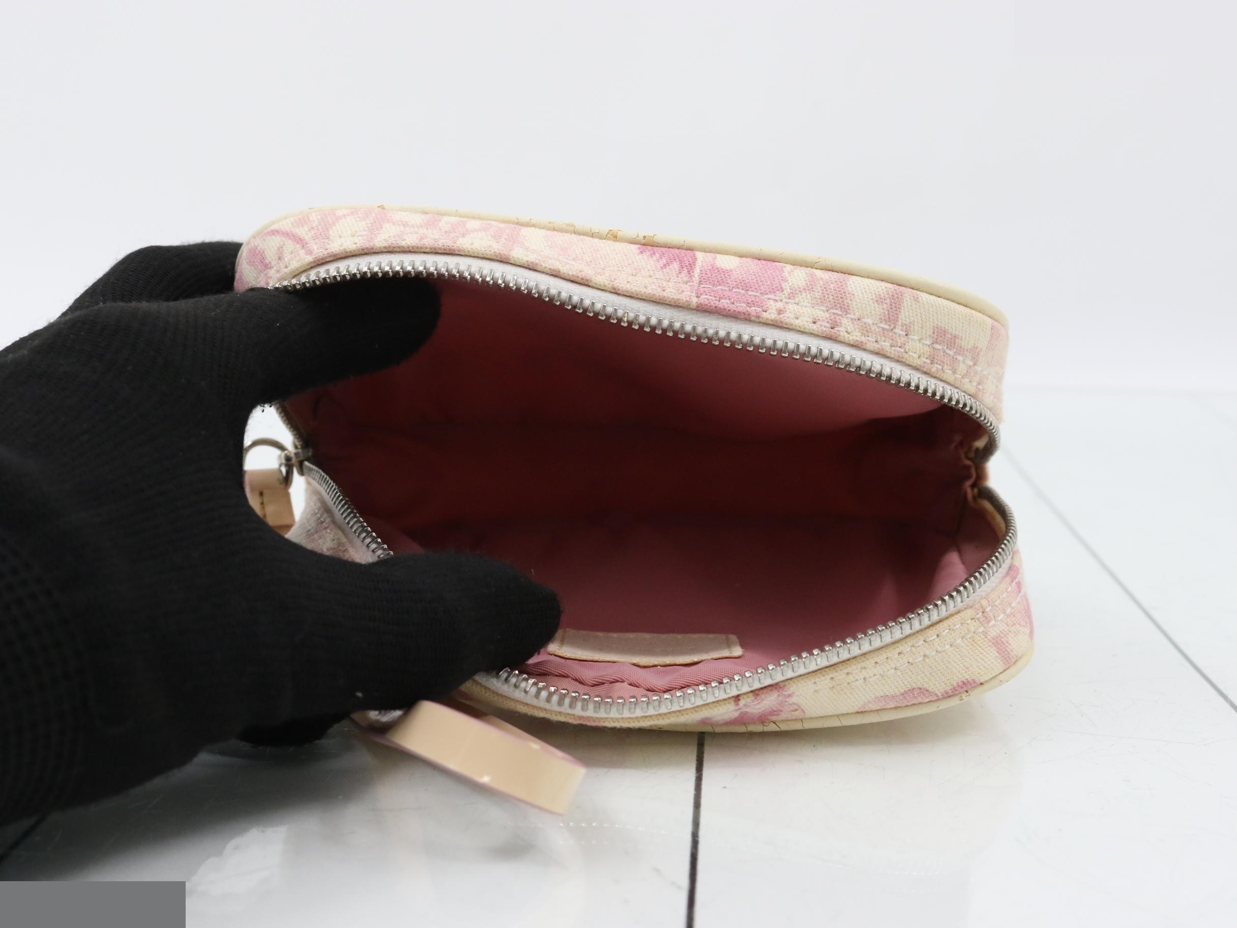 Trotter (bag) / pouch, flower design, white / pink — view 4