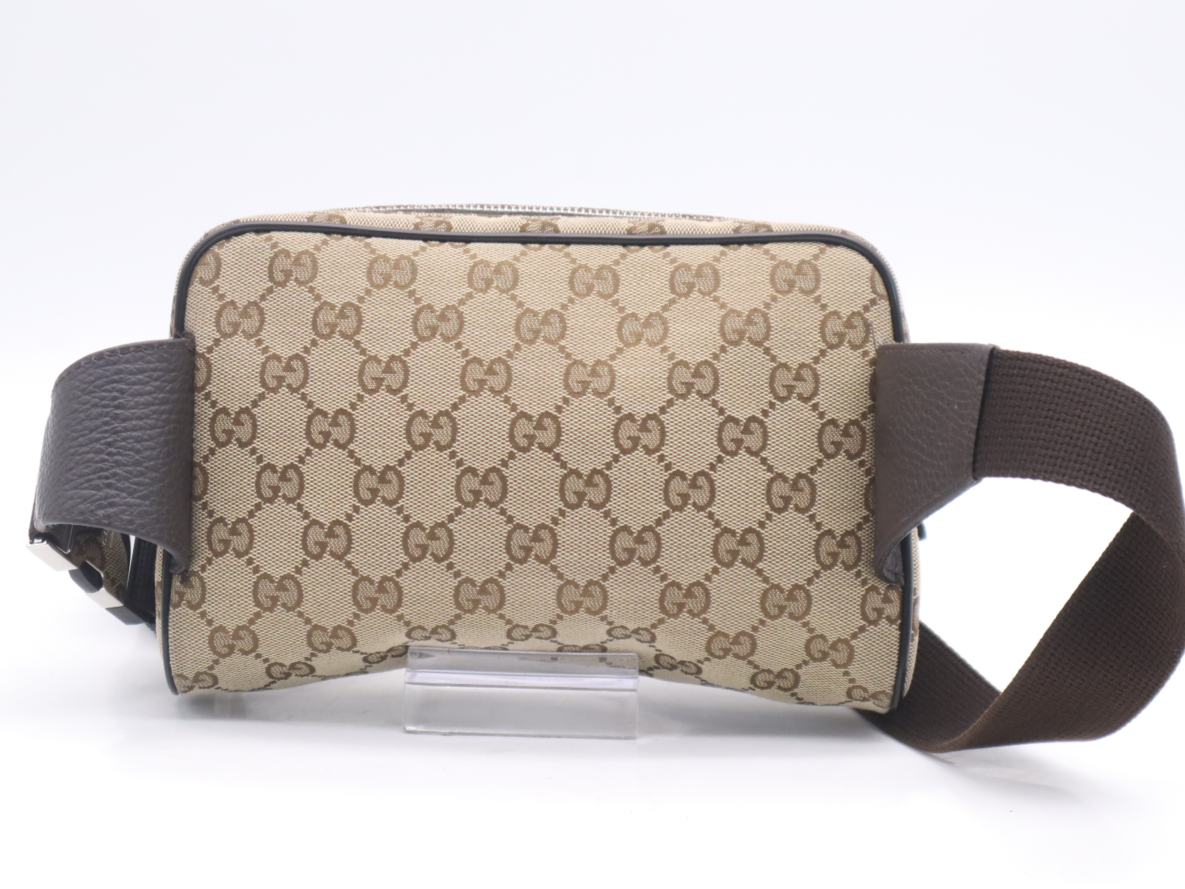 449174GG Canvas Beige Brown Silver Hardware Waist Bag with Dust Bag — view 2