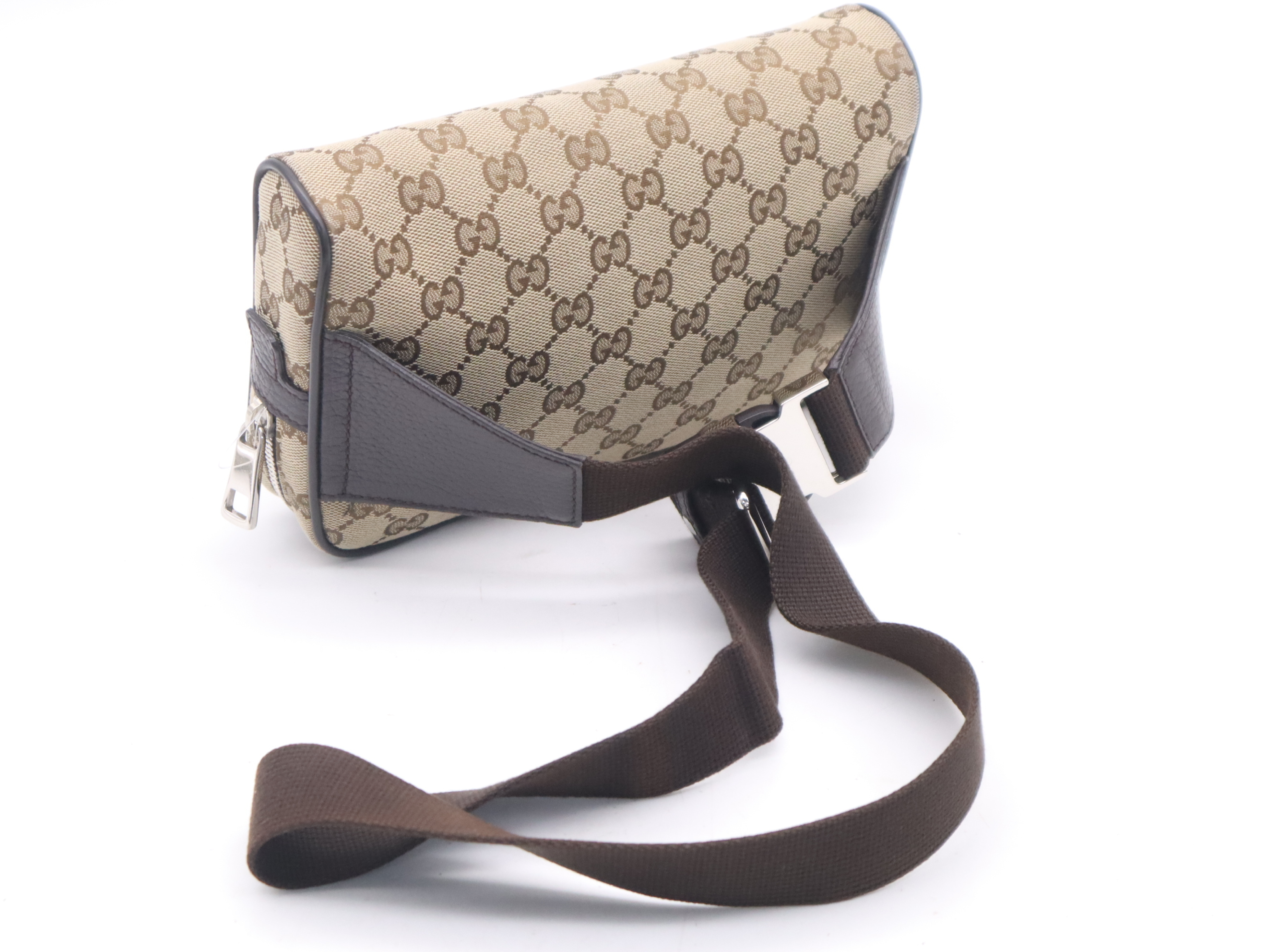 449174GG Canvas Beige Brown Silver Hardware Waist Bag with Dust Bag — view 6