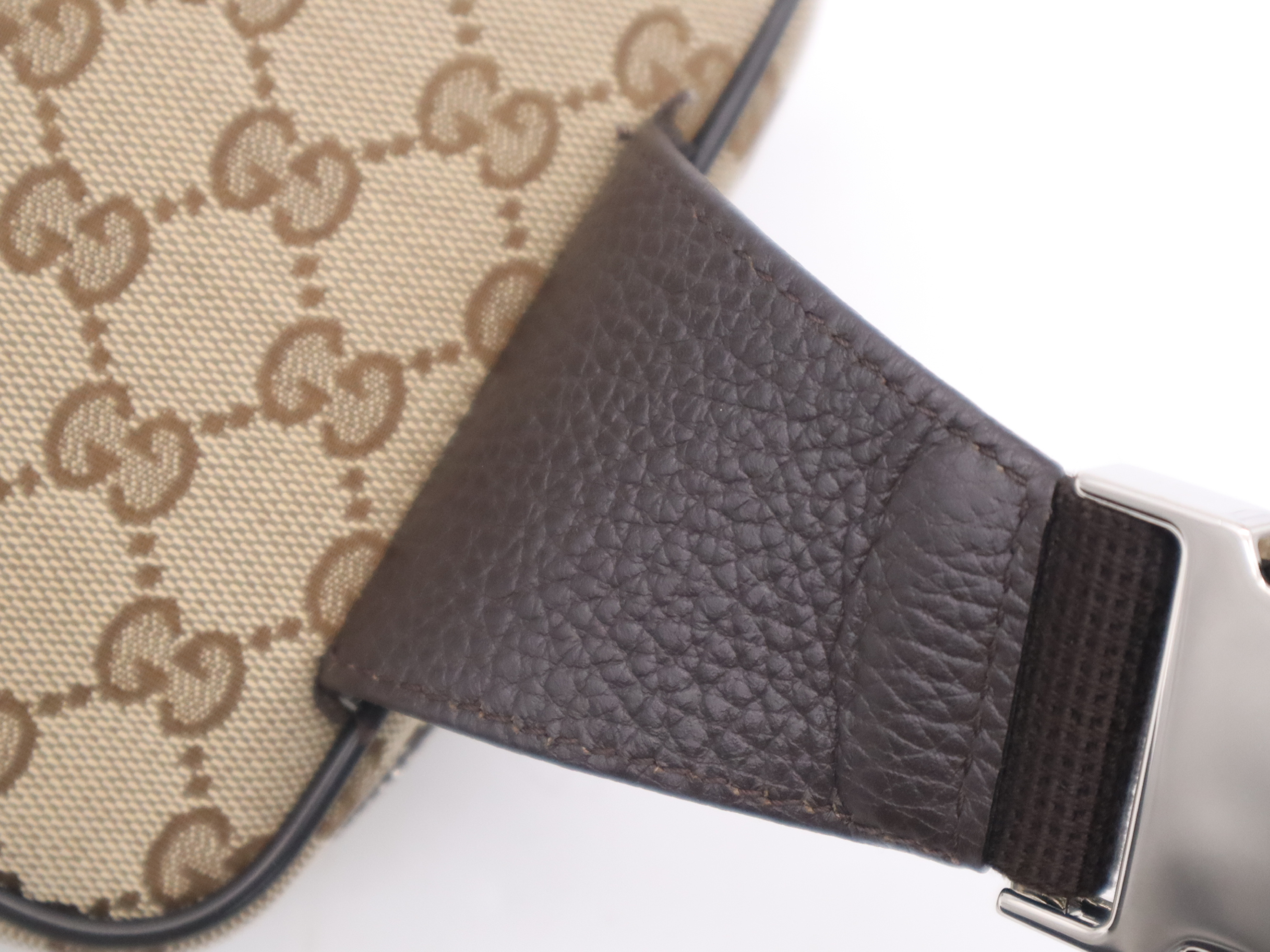 449174GG Canvas Beige Brown Silver Hardware Waist Bag with Dust Bag — view 8
