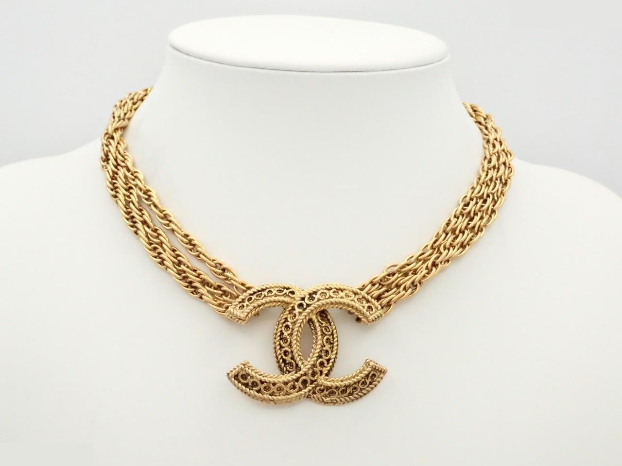 Triple chain necklace, Coco Mark, vintage. — view 3