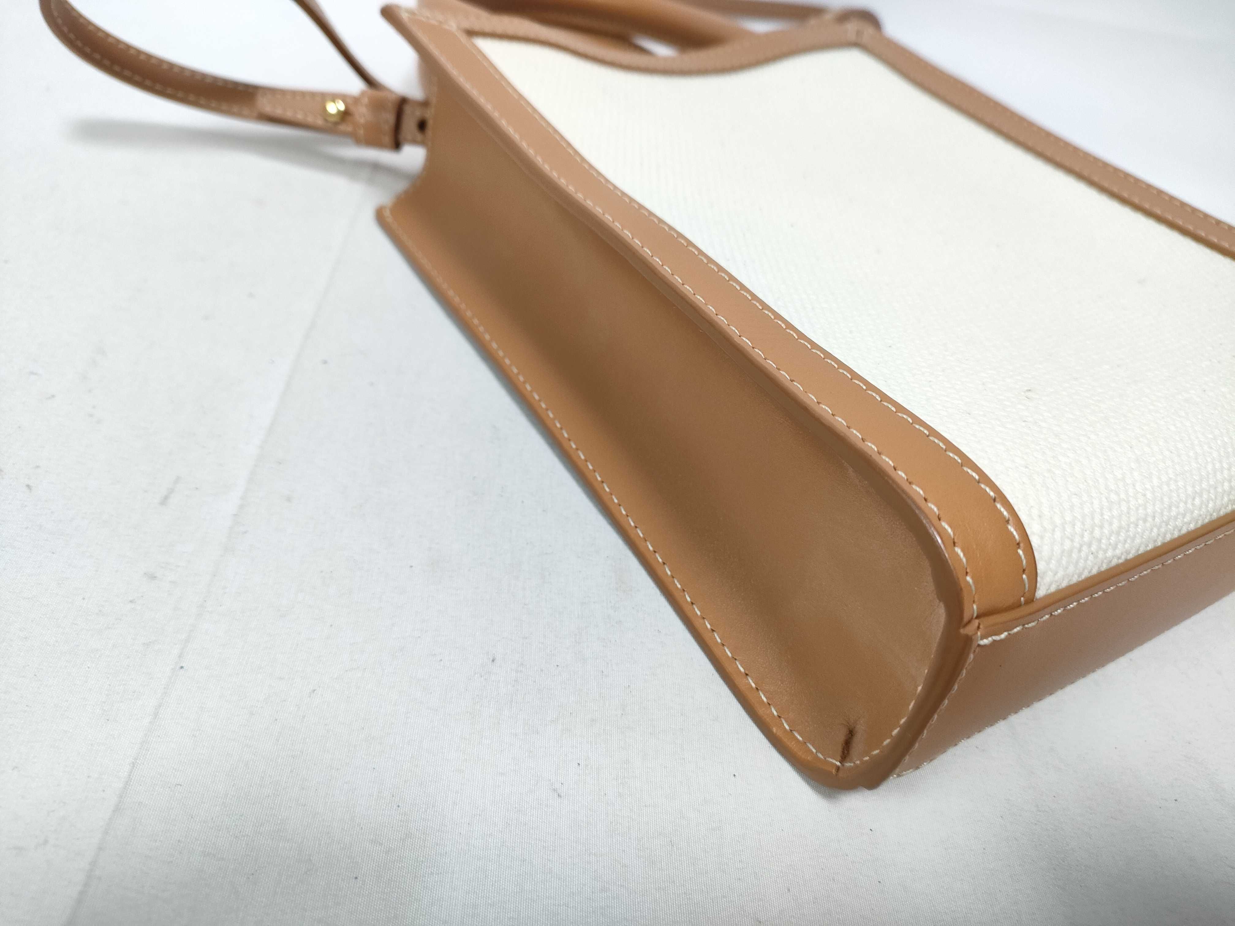 Mini Vertical Cabas 2-Way Shoulder Bag, Beige Handbag — view 5