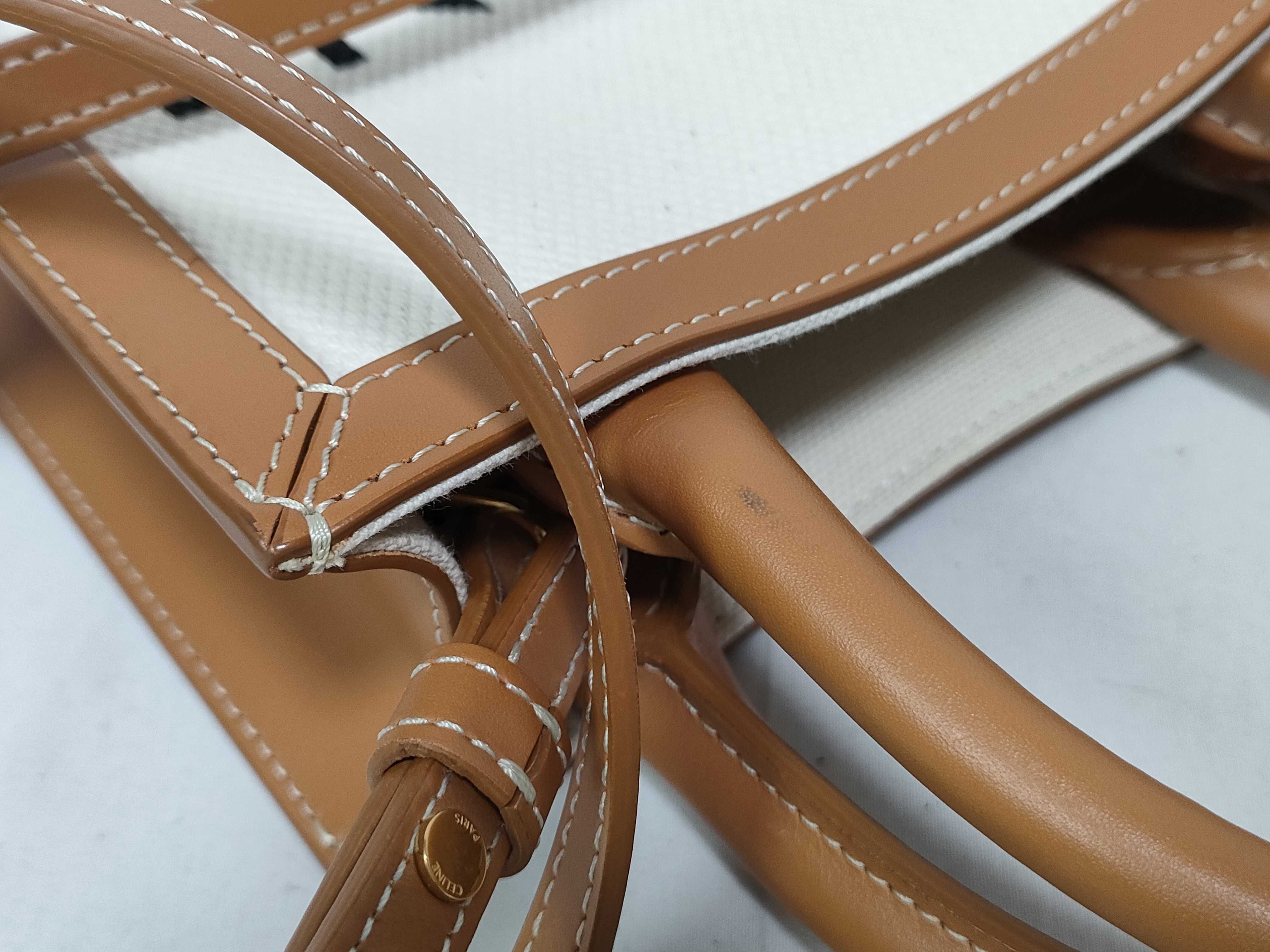 Mini Vertical Cabas 2-Way Shoulder Bag, Beige Handbag — view 9